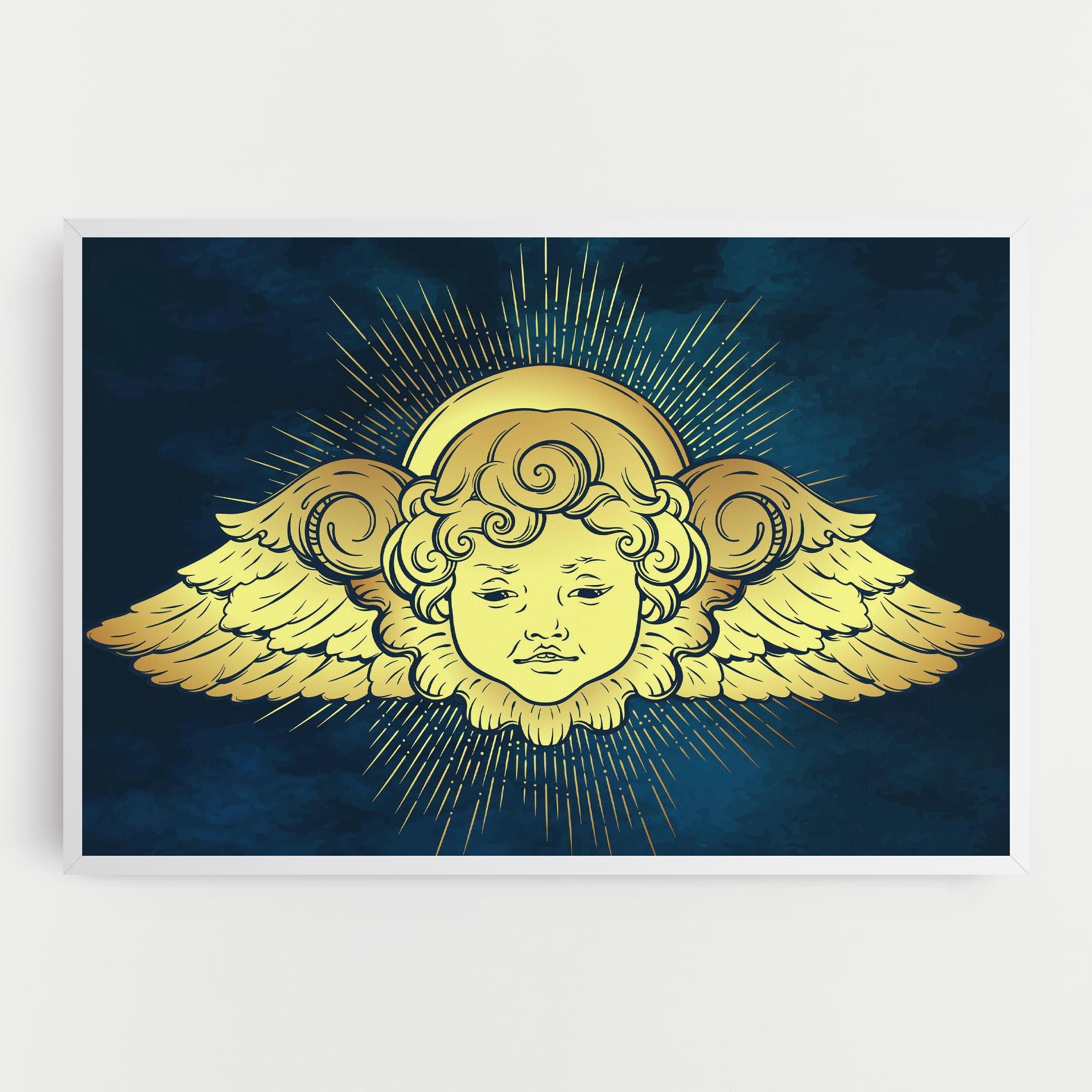 Tablou Canvas Angel Gold Head mockup 0