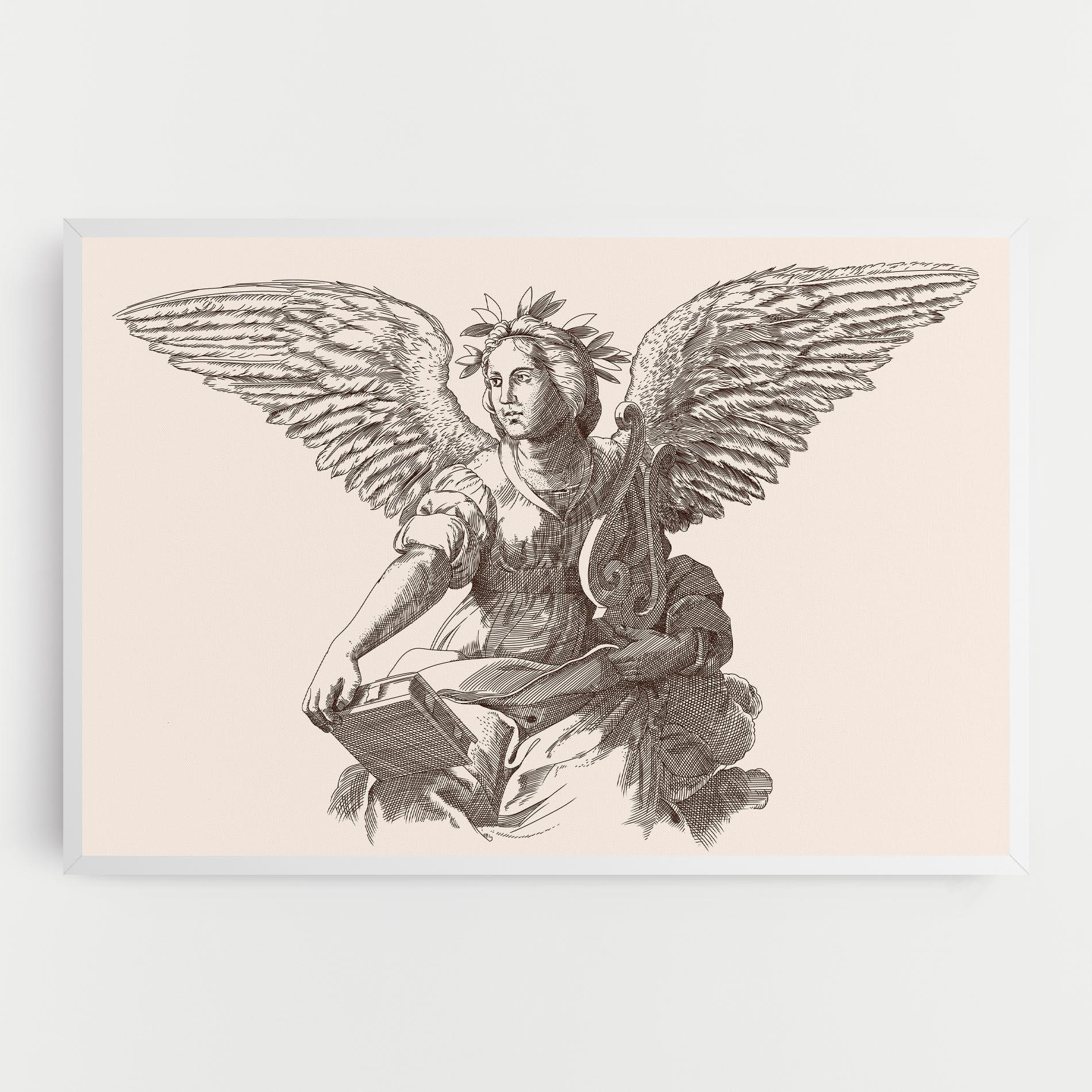 Tablou Canvas Brown Line Angel mockup 0