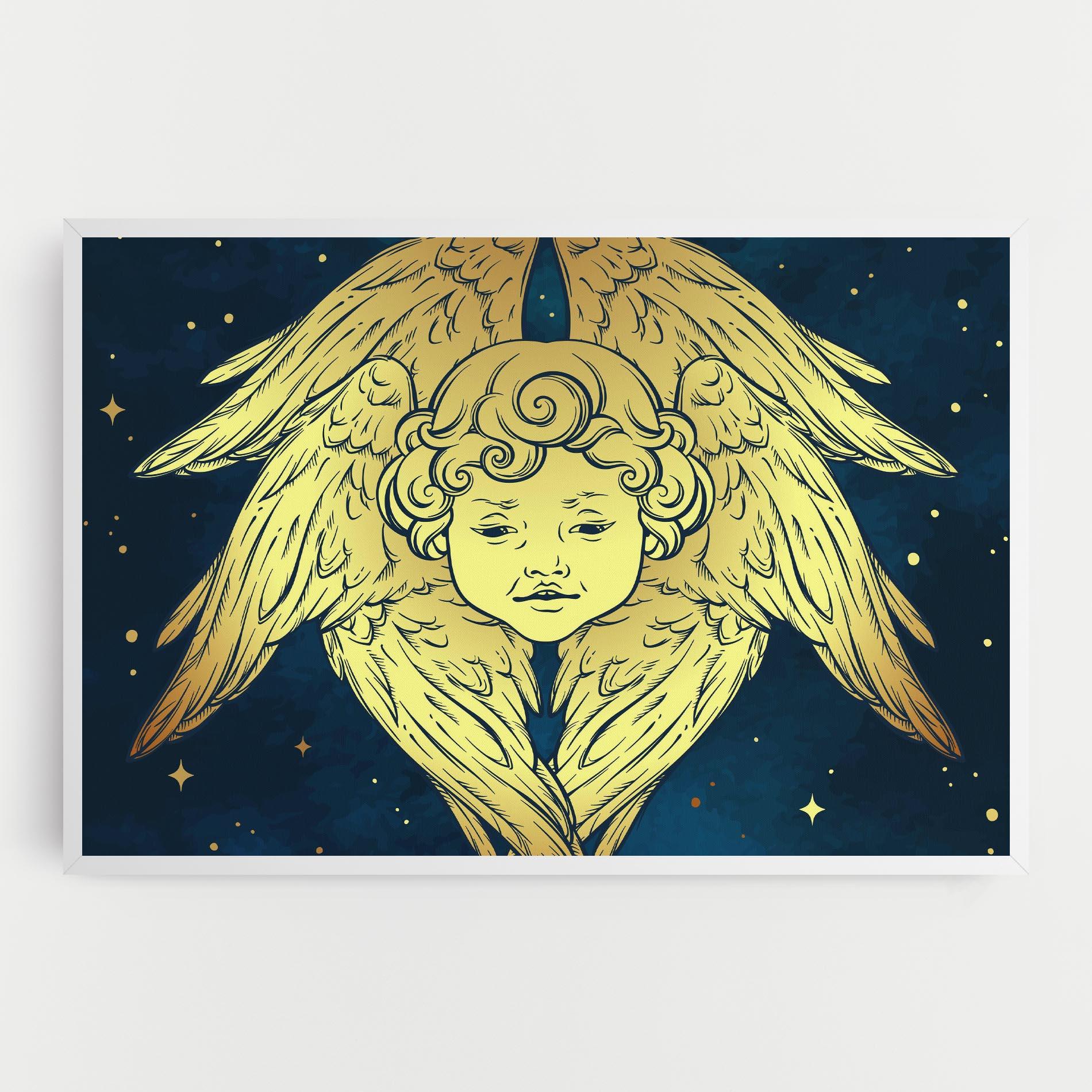 Tablou Canvas Gold Wings Angel mockup 0