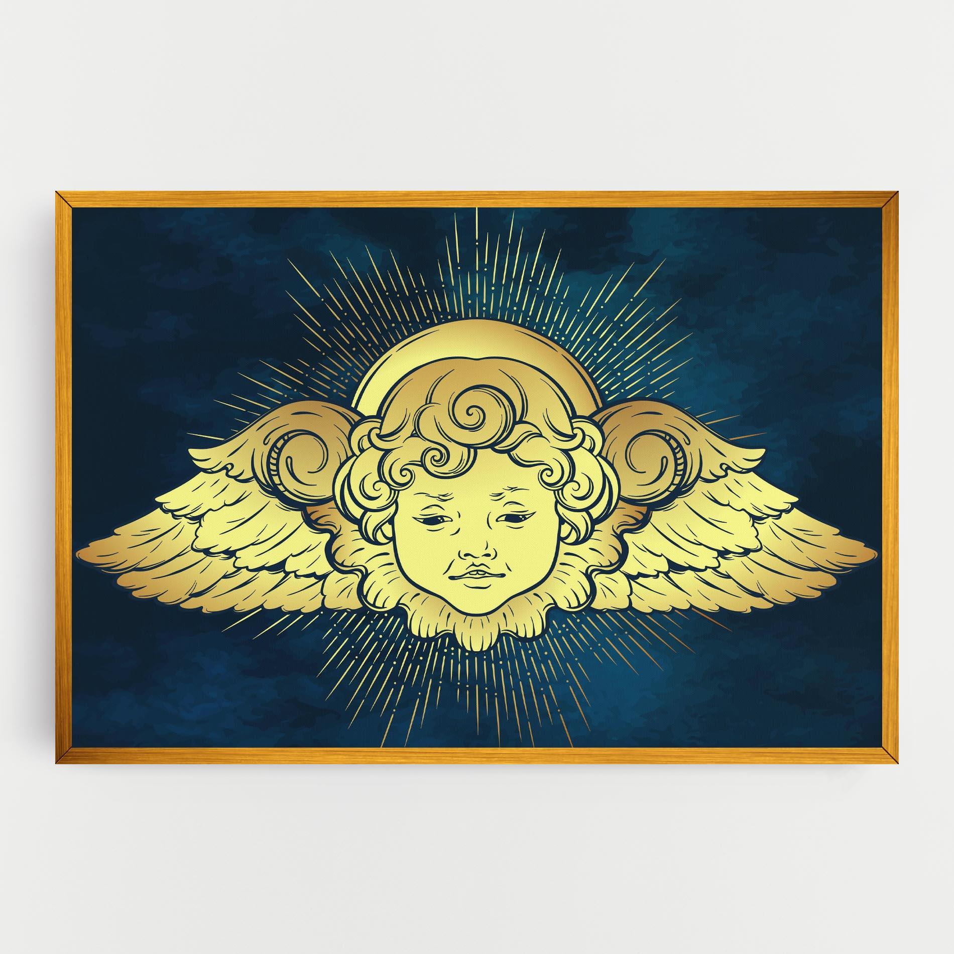 Tablou Canvas Angel Gold Head mockup 0