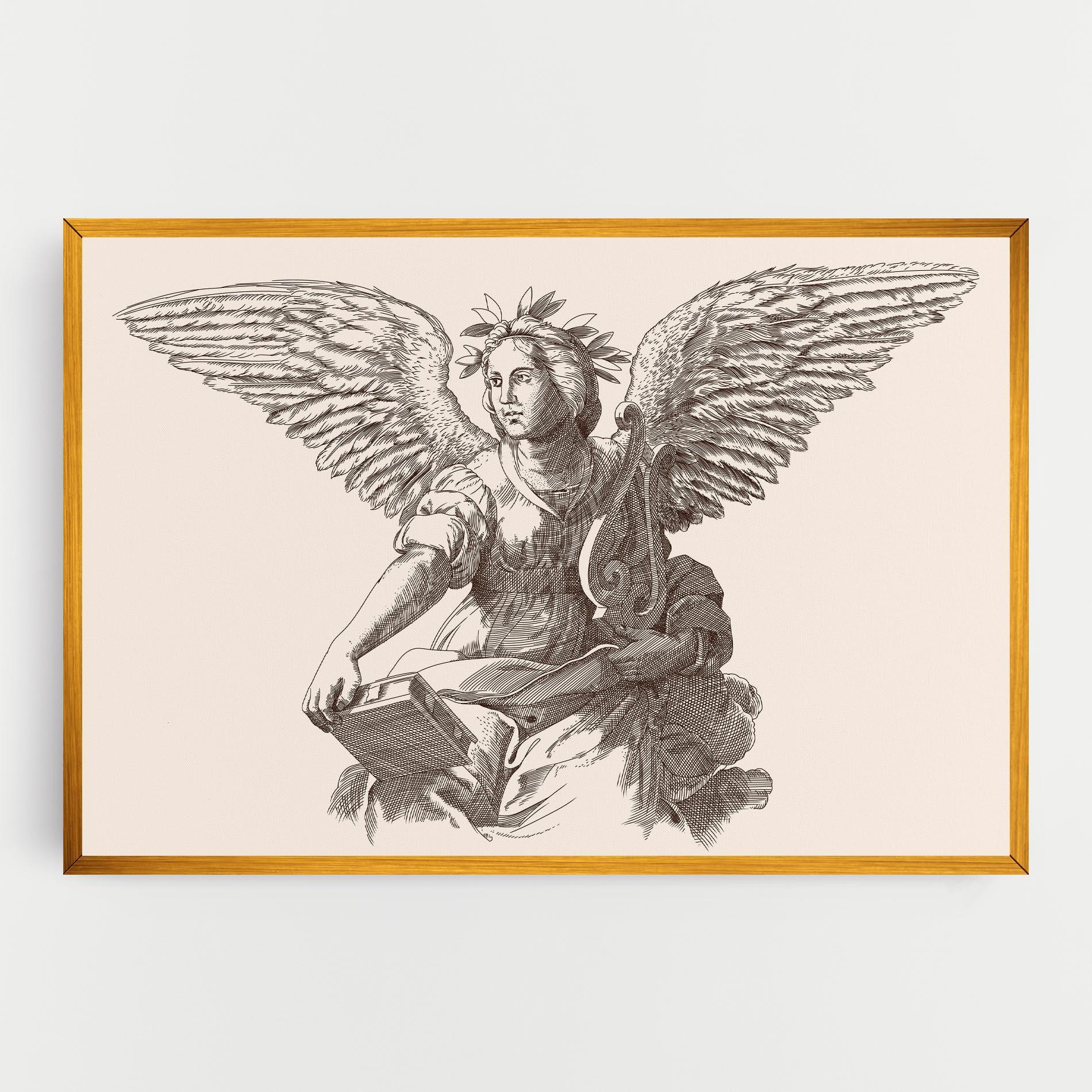 Tablou Canvas Brown Line Angel mockup 0