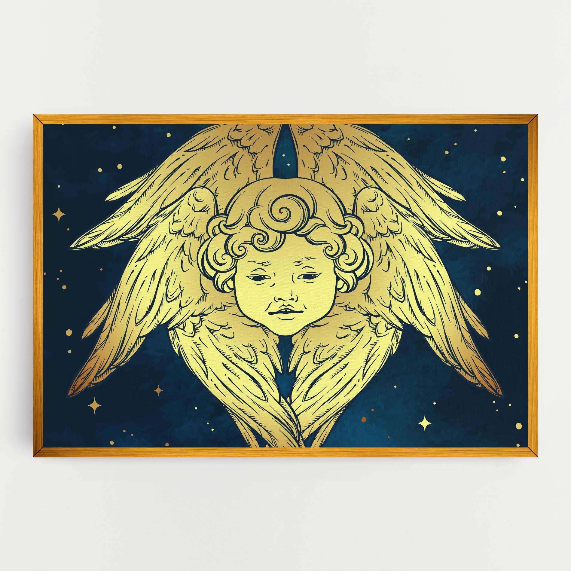 Tablou Canvas Gold Wings Angel mockup 0