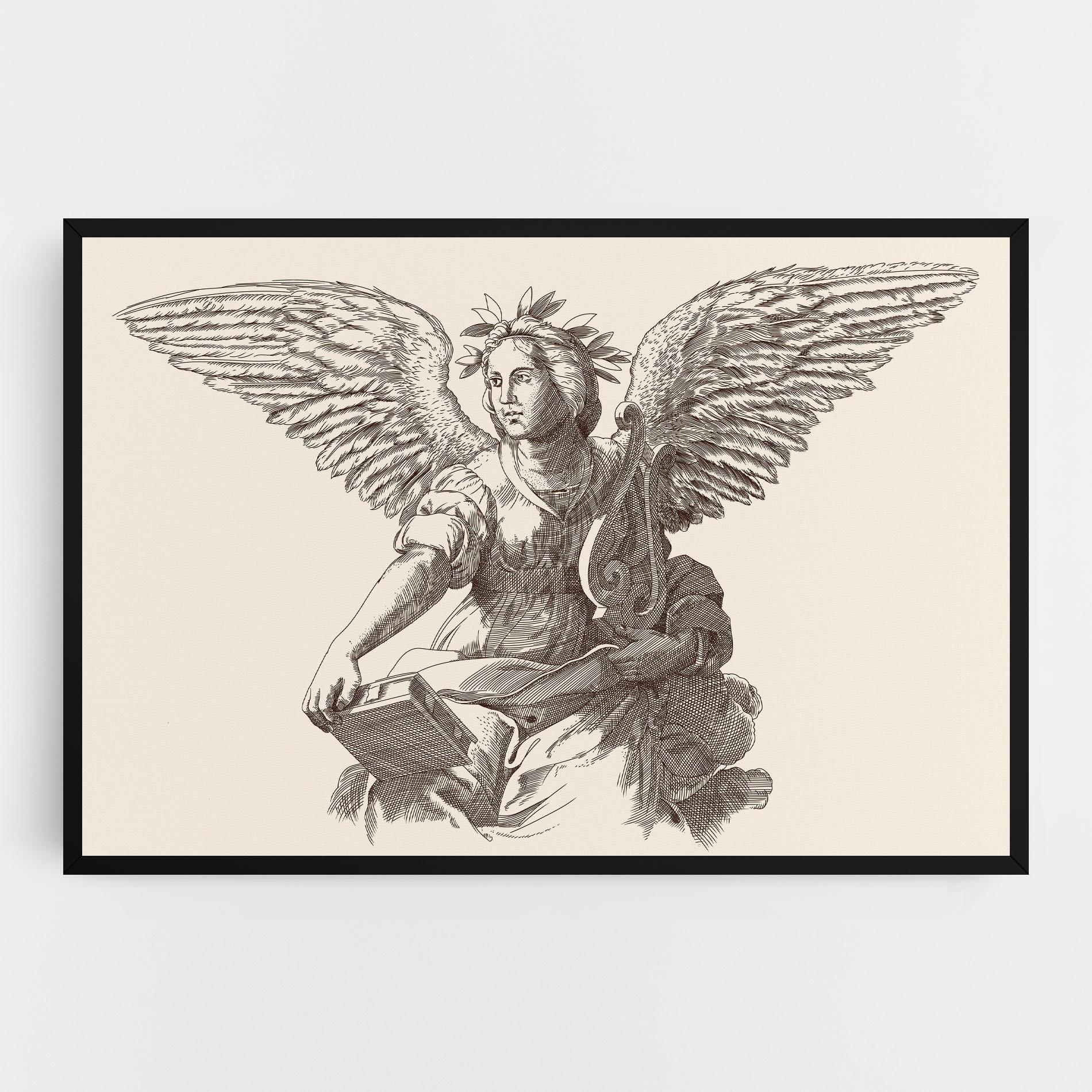 Tablou Canvas Brown Line Angel mockup 0