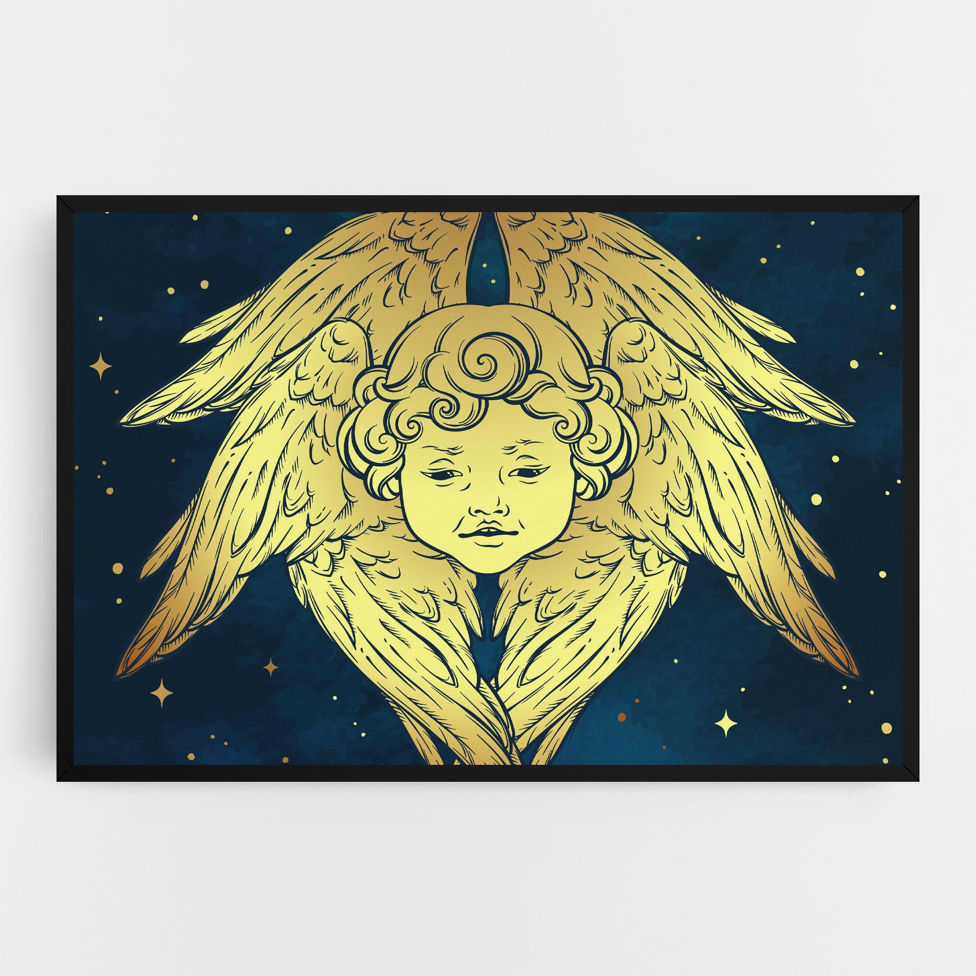Tablou Canvas Gold Wings Angel mockup 0