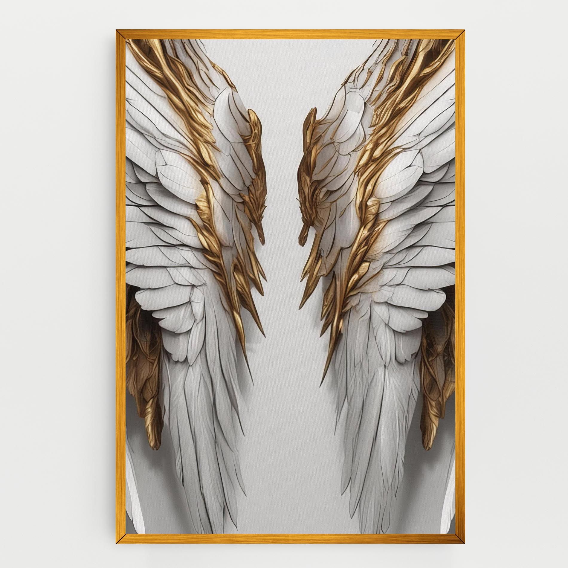 Realistic Gold Angel Wings mockup 0