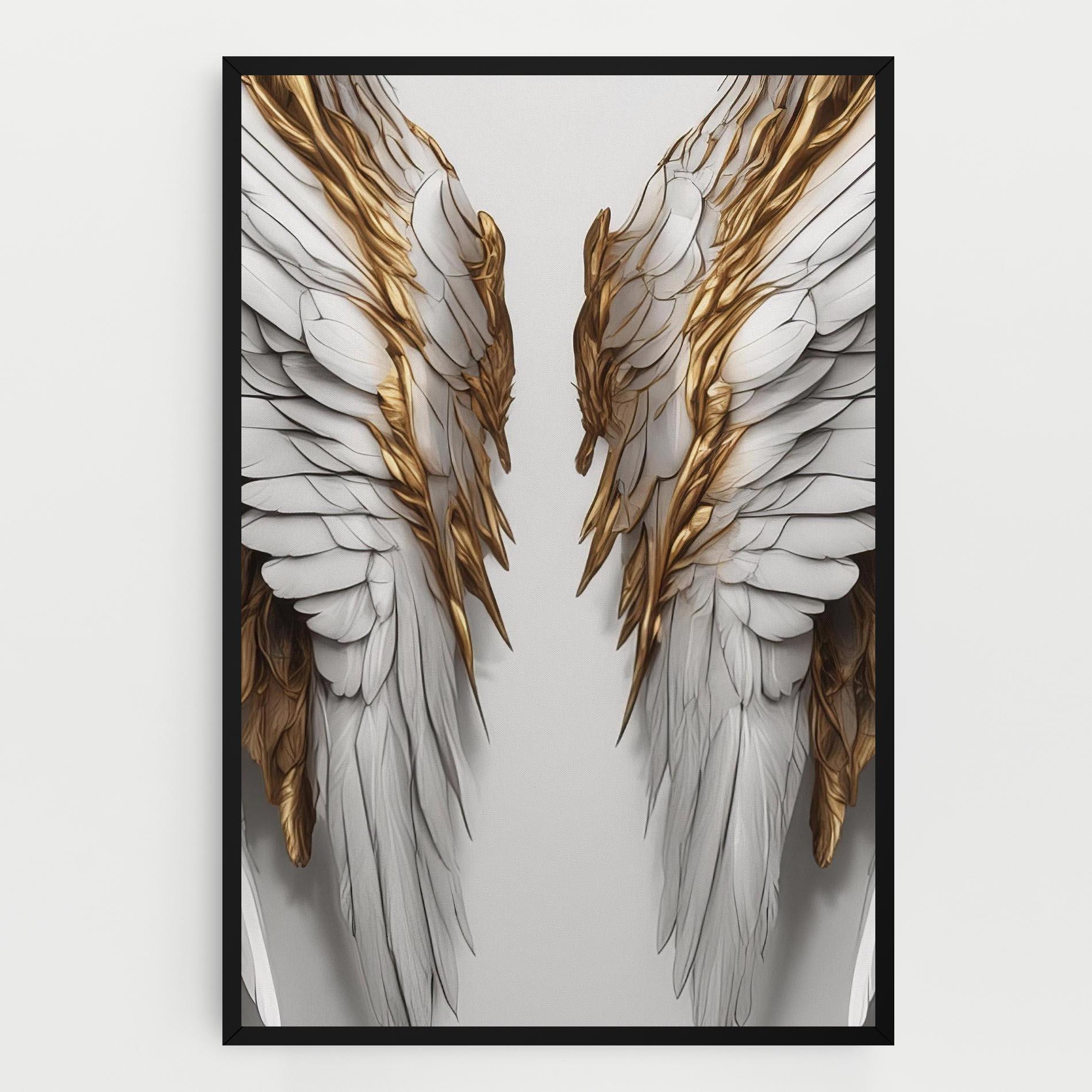 Tablou Canvas Realistic Gold Angel Wings mockup 0