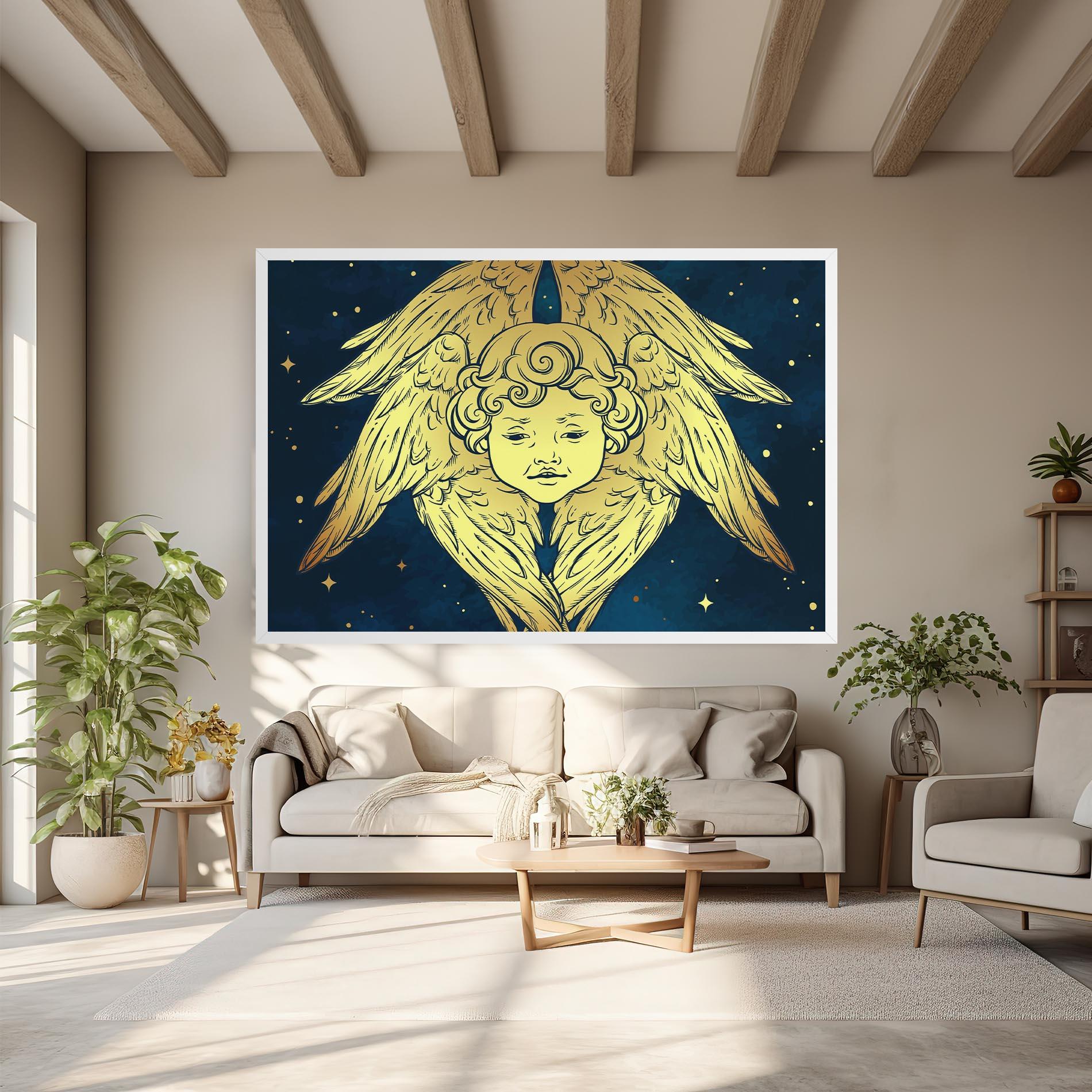 Tablou Canvas Gold Wings Angel mockup 6