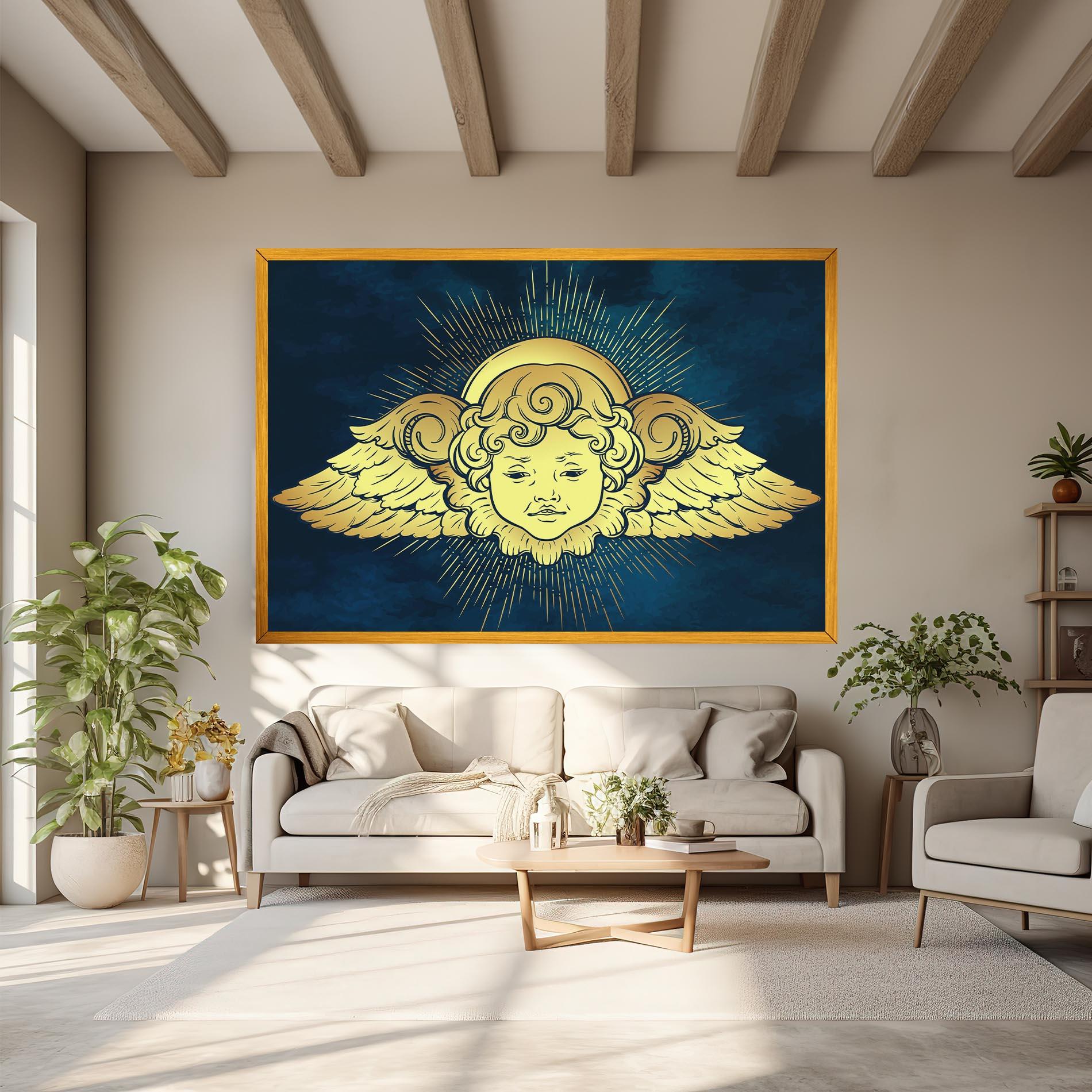 Tablou Canvas Angel Gold Head mockup 6