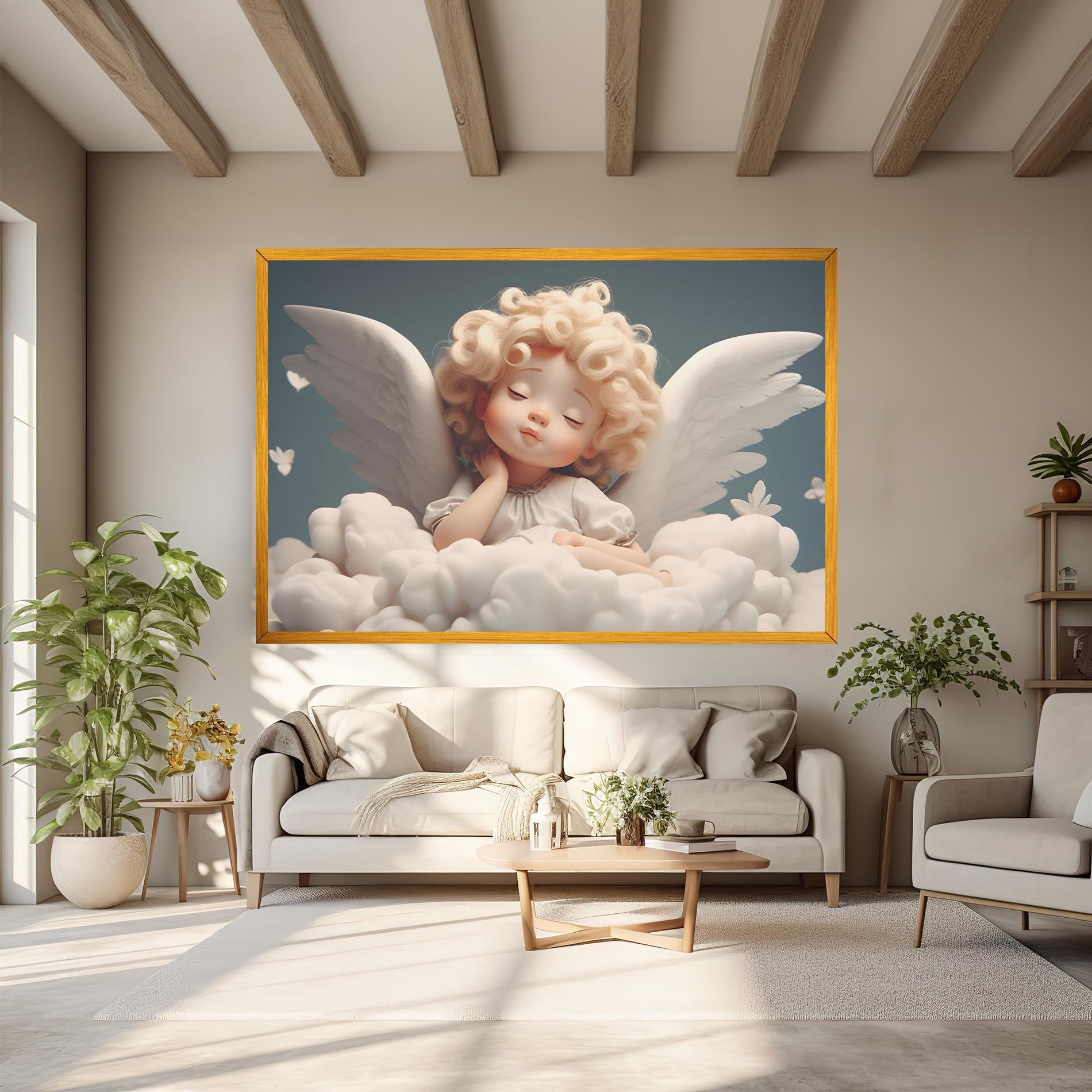 Tablou Canvas Statue Baby Angel mockup 6