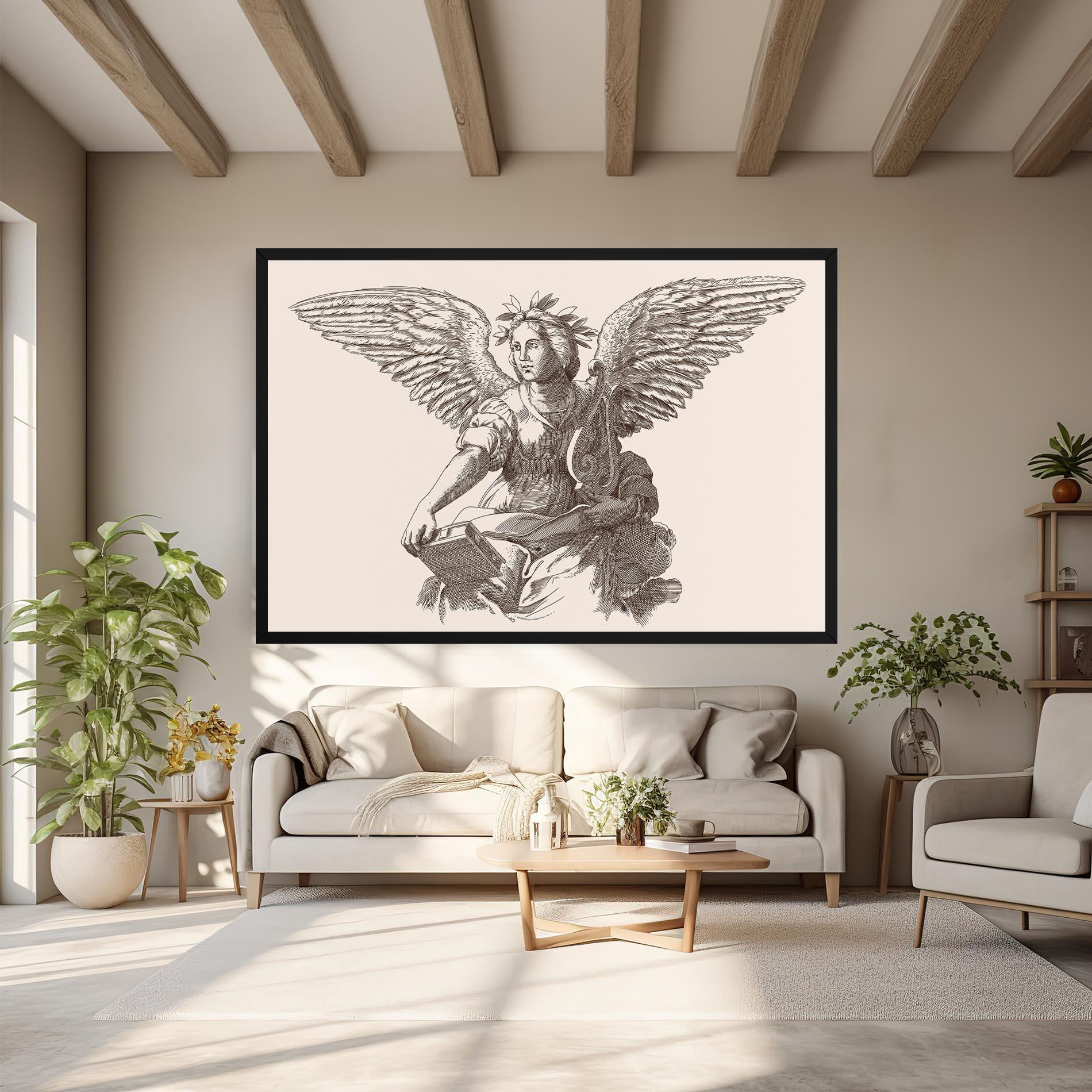 Tablou Canvas Brown Line Angel mockup 6
