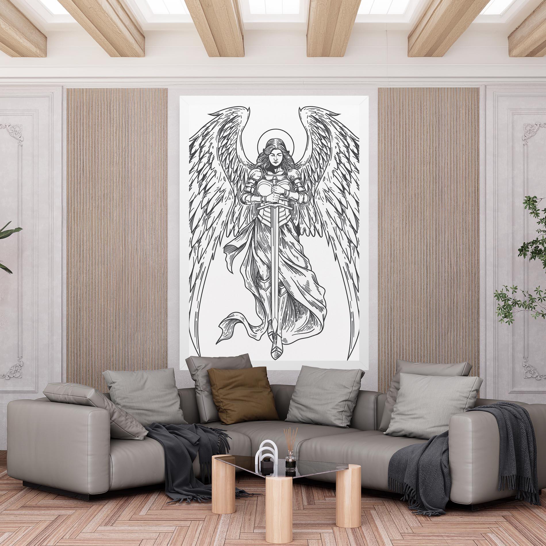 Tablou Canvas Grey Line Angel mockup 6