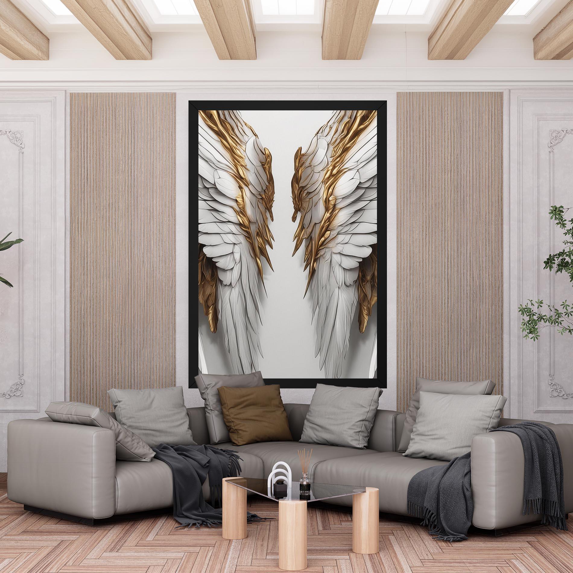Tablou Canvas Realistic Gold Angel Wings mockup 6