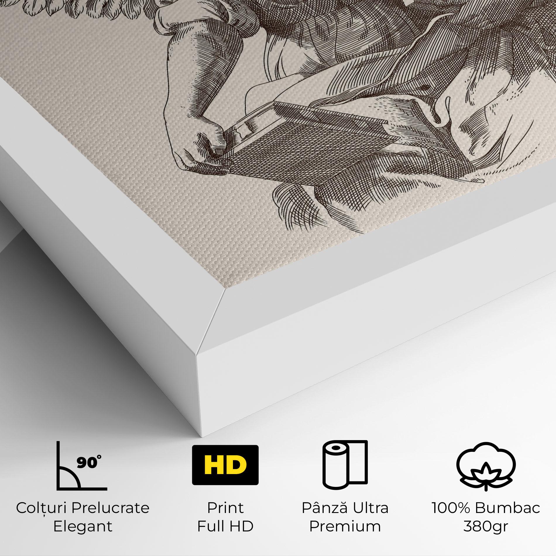Tablou Canvas Brown Line Angel mockup 4