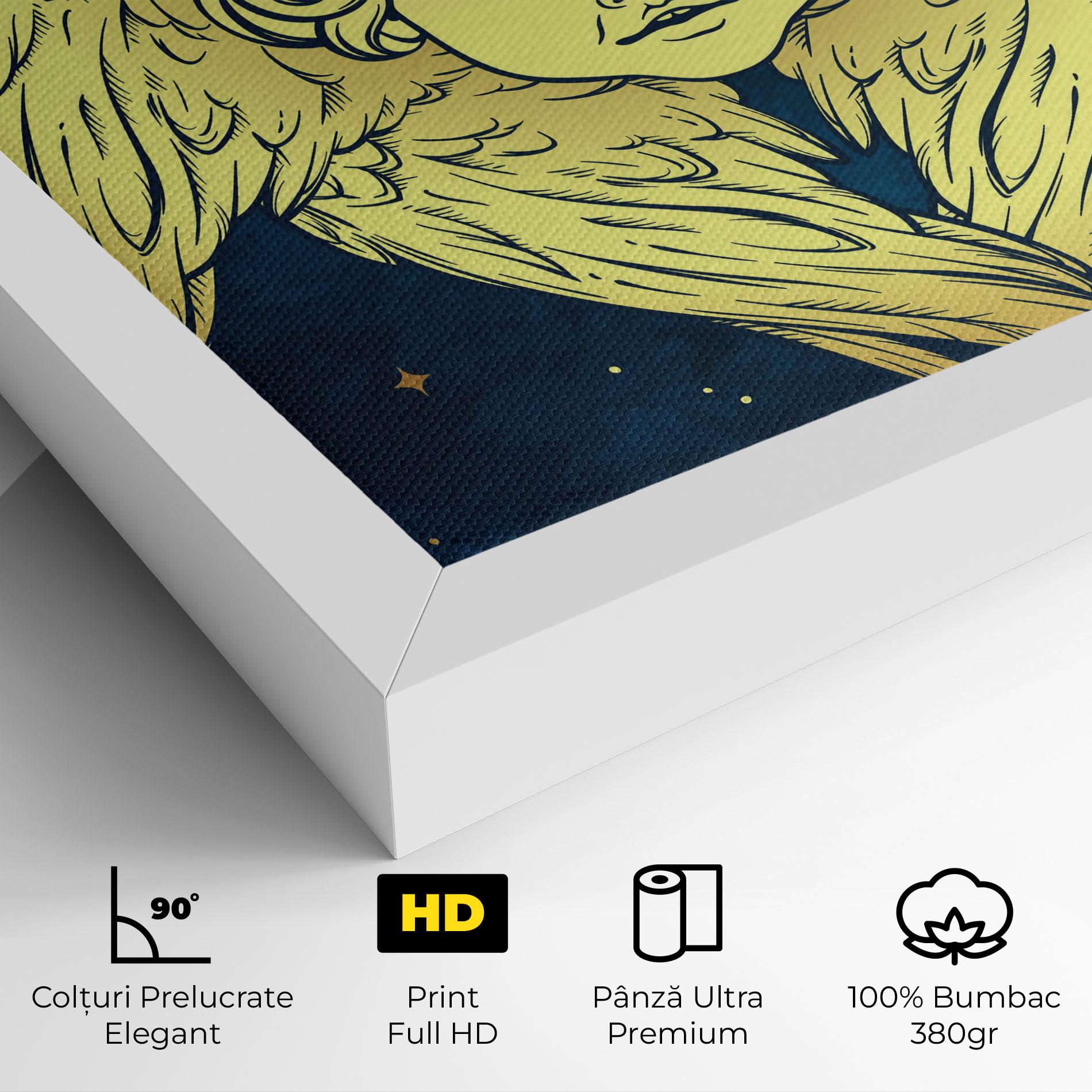Tablou Canvas Gold Wings Angel mockup 4