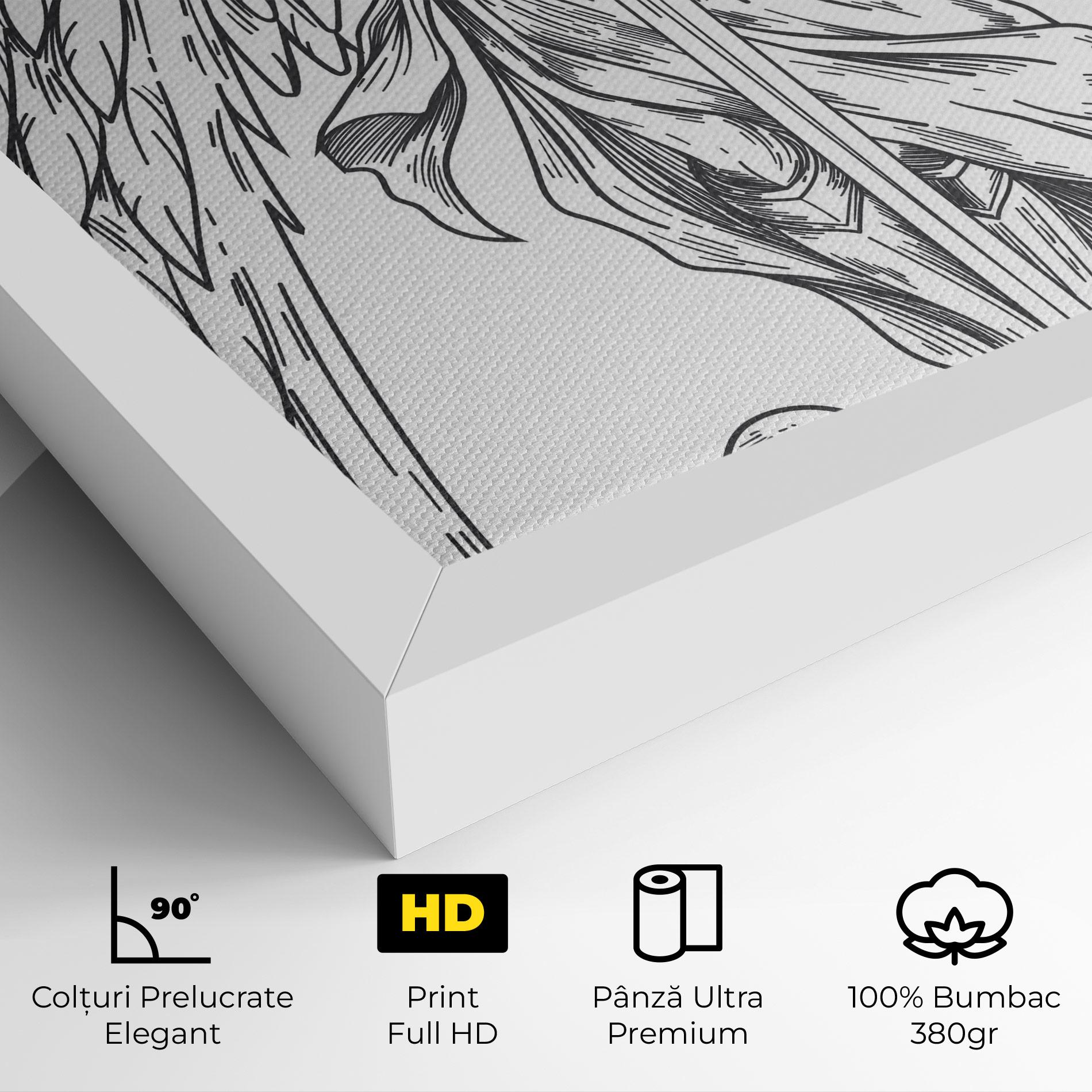 Tablou Canvas Grey Line Angel mockup 4