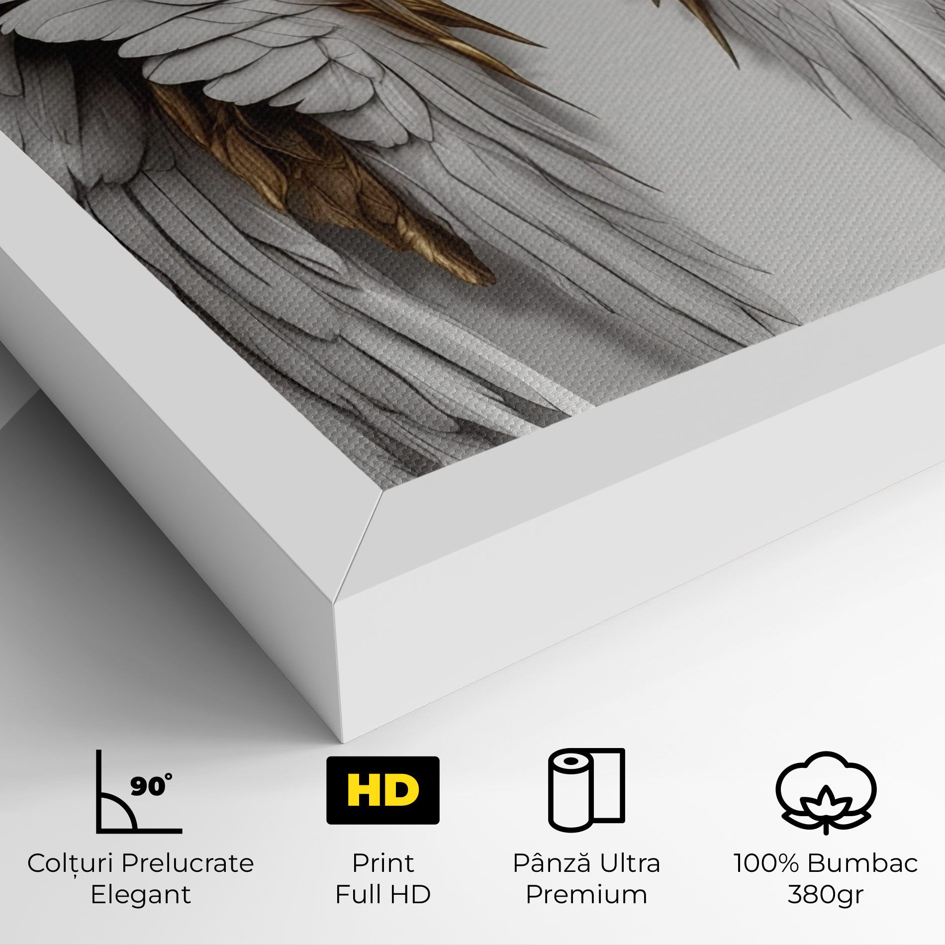 Realistic Gold Angel Wings mockup 4