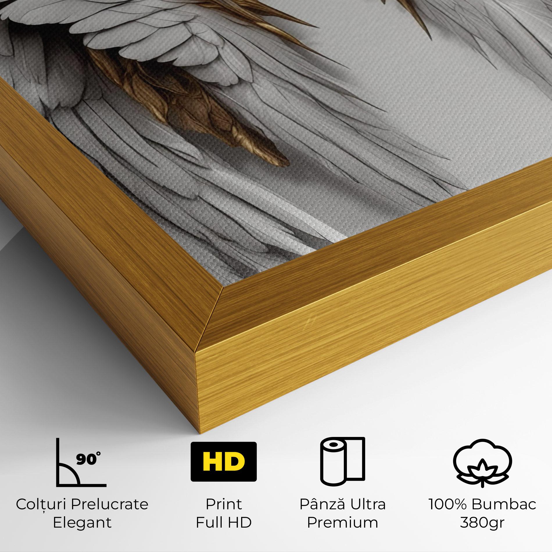 Tablou Canvas Realistic Gold Angel Wings mockup 4