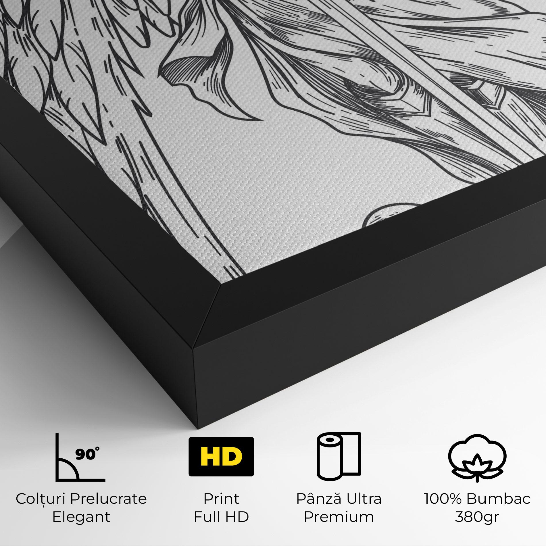 Tablou Canvas Grey Line Angel mockup 4