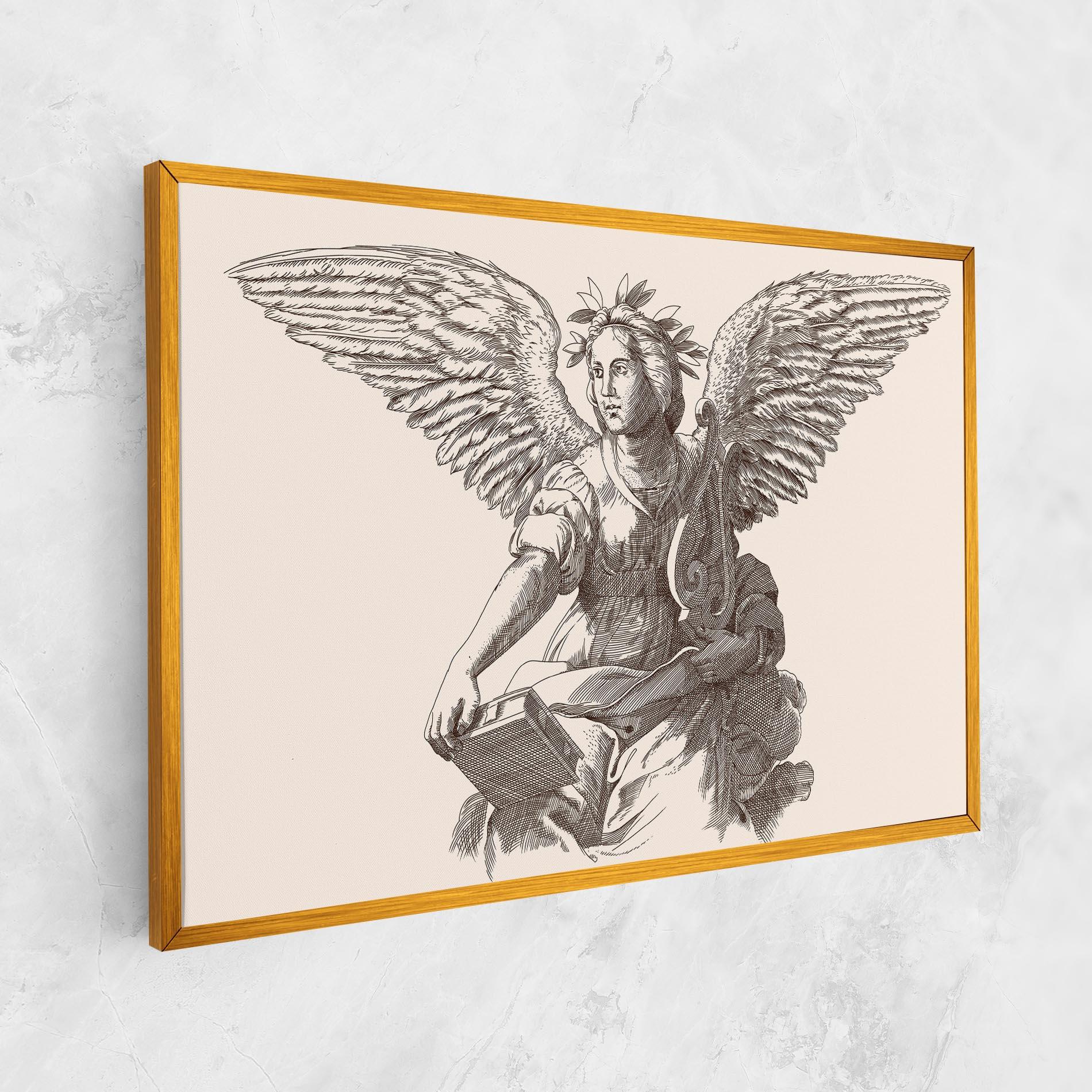 Tablou Canvas Brown Line Angel mockup 1