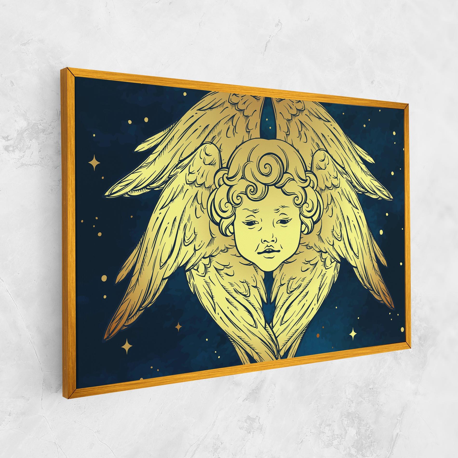 Tablou Canvas Gold Wings Angel mockup 1