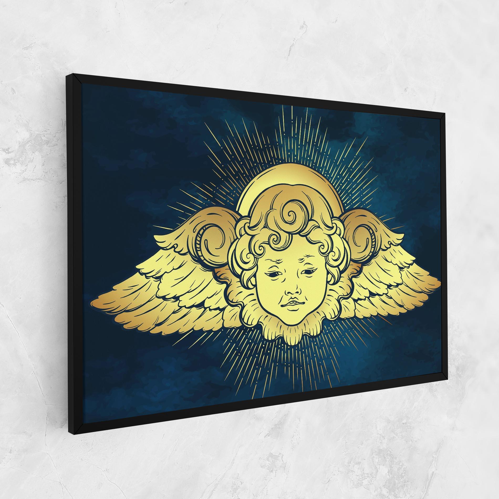 Tablou Canvas Angel Gold Head mockup 1