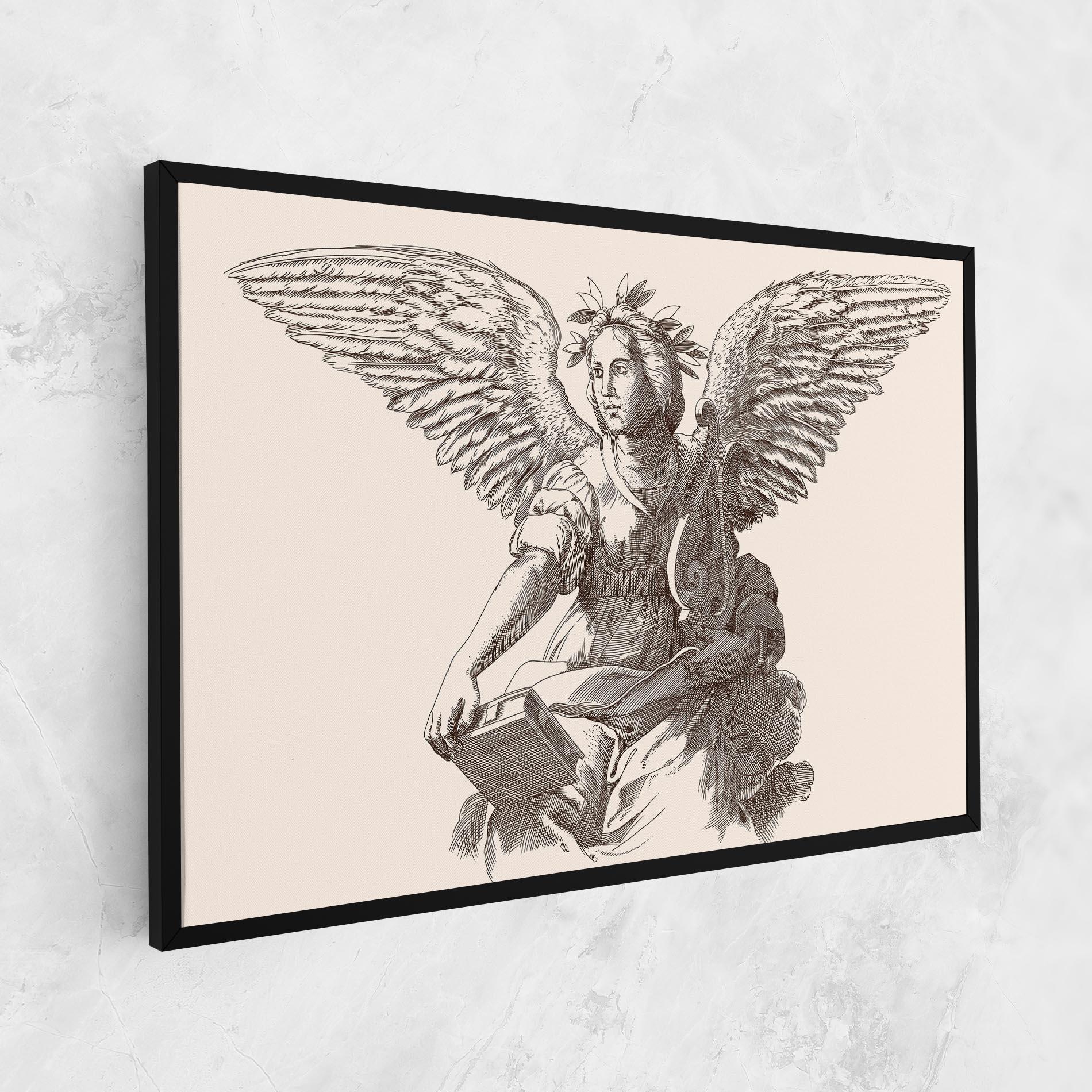 Tablou Canvas Brown Line Angel mockup 1