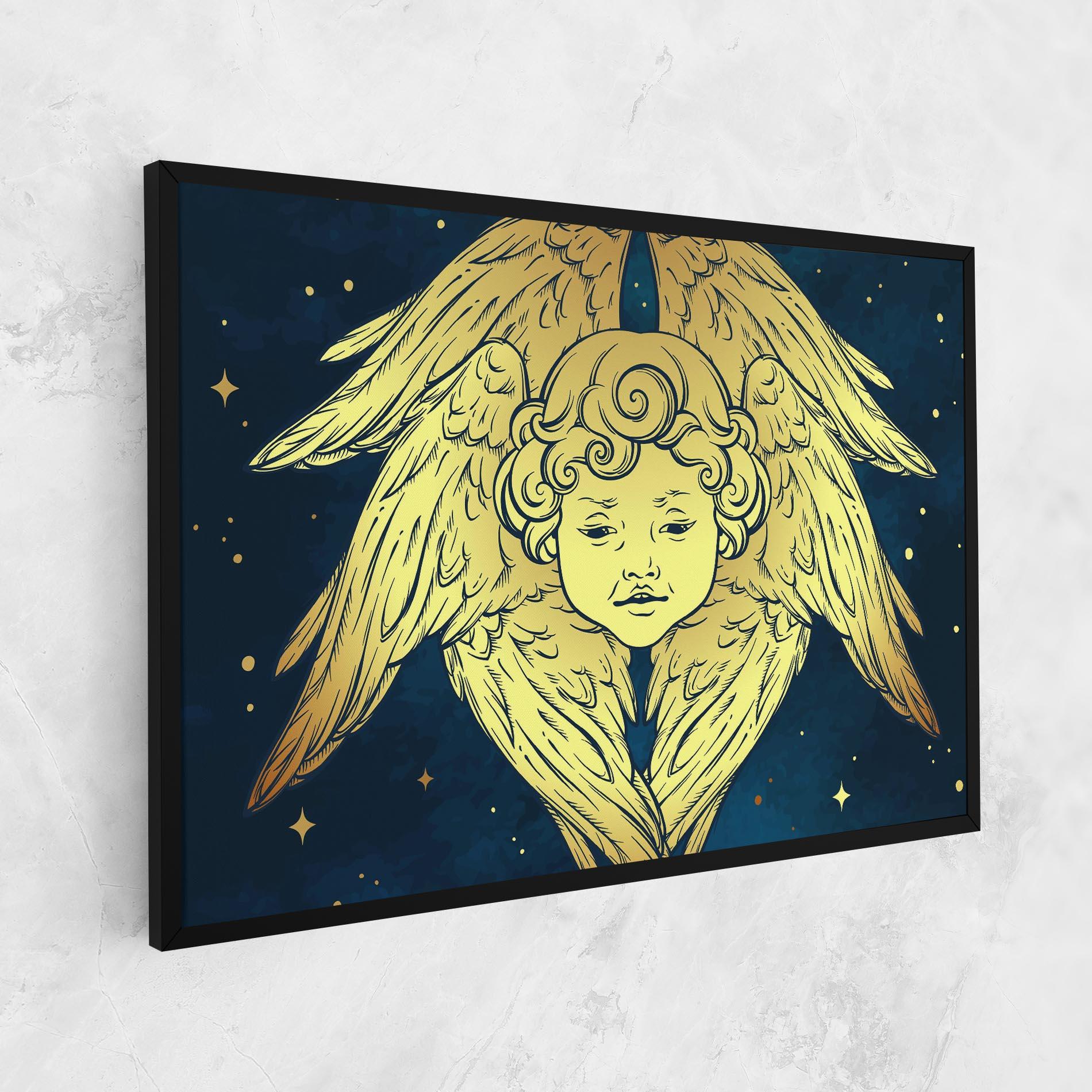 Tablou Canvas Gold Wings Angel mockup 1