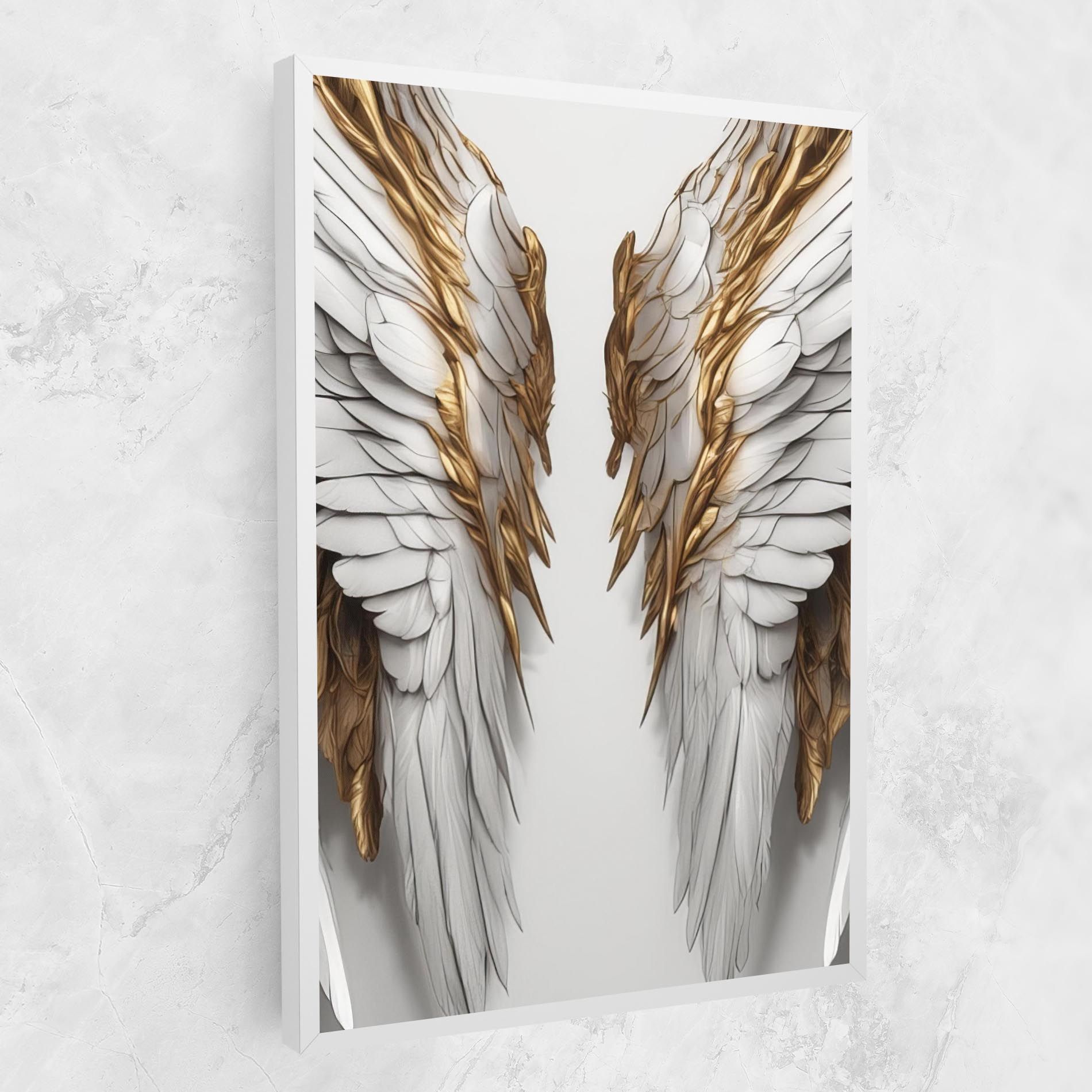 Realistic Gold Angel Wings mockup 1