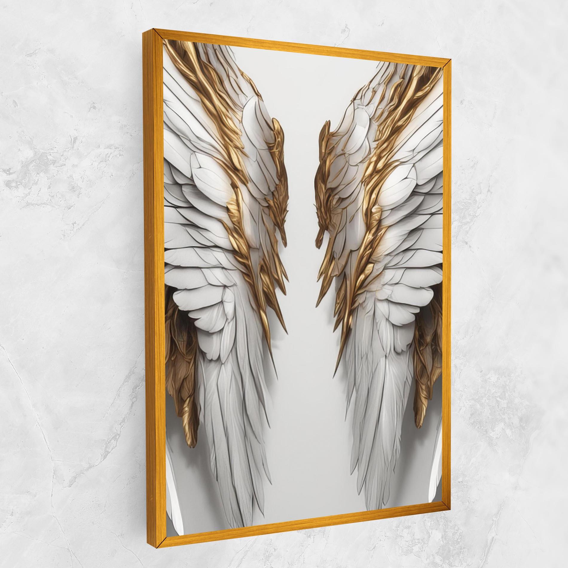 Tablou Canvas Realistic Gold Angel Wings mockup 1