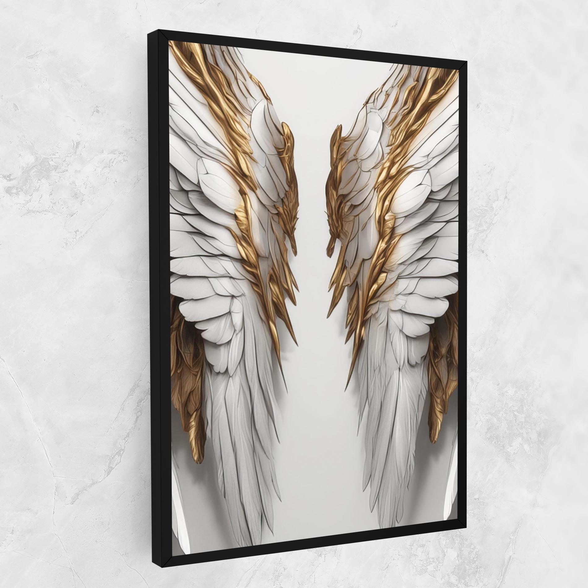 Tablou Canvas Realistic Gold Angel Wings mockup 1
