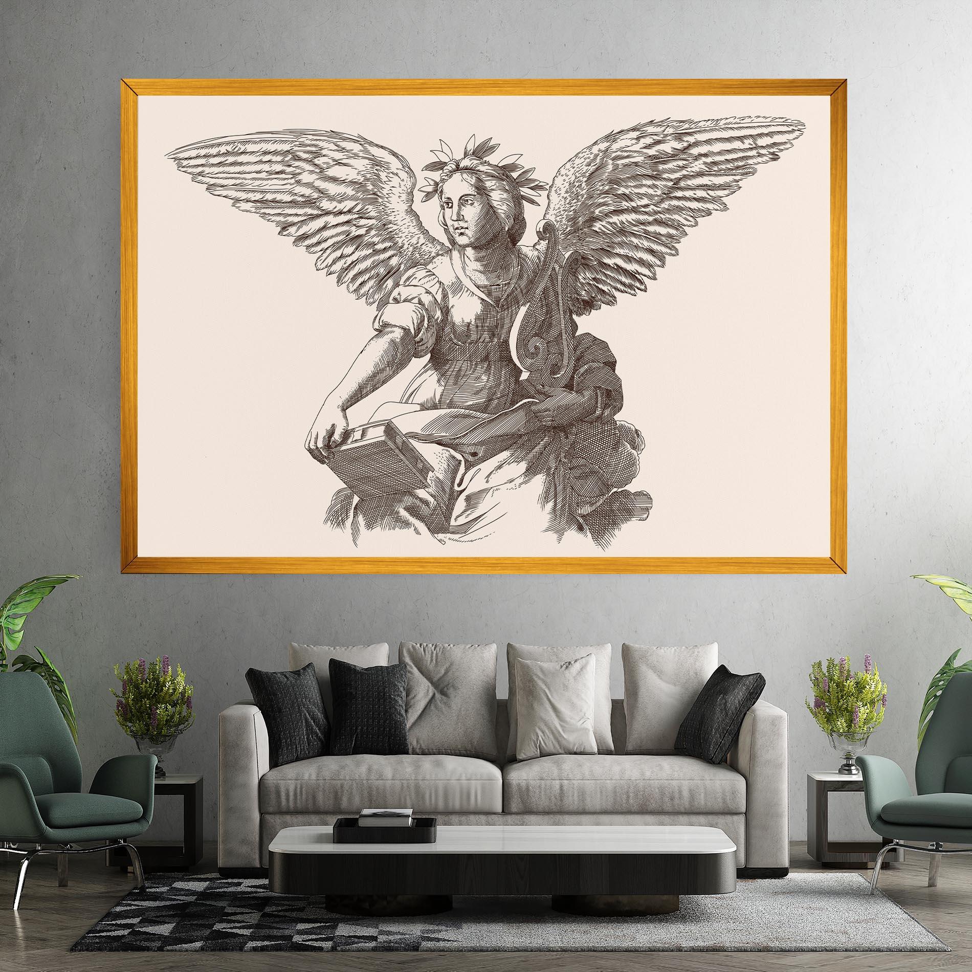 Tablou Canvas Brown Line Angel mockup 7