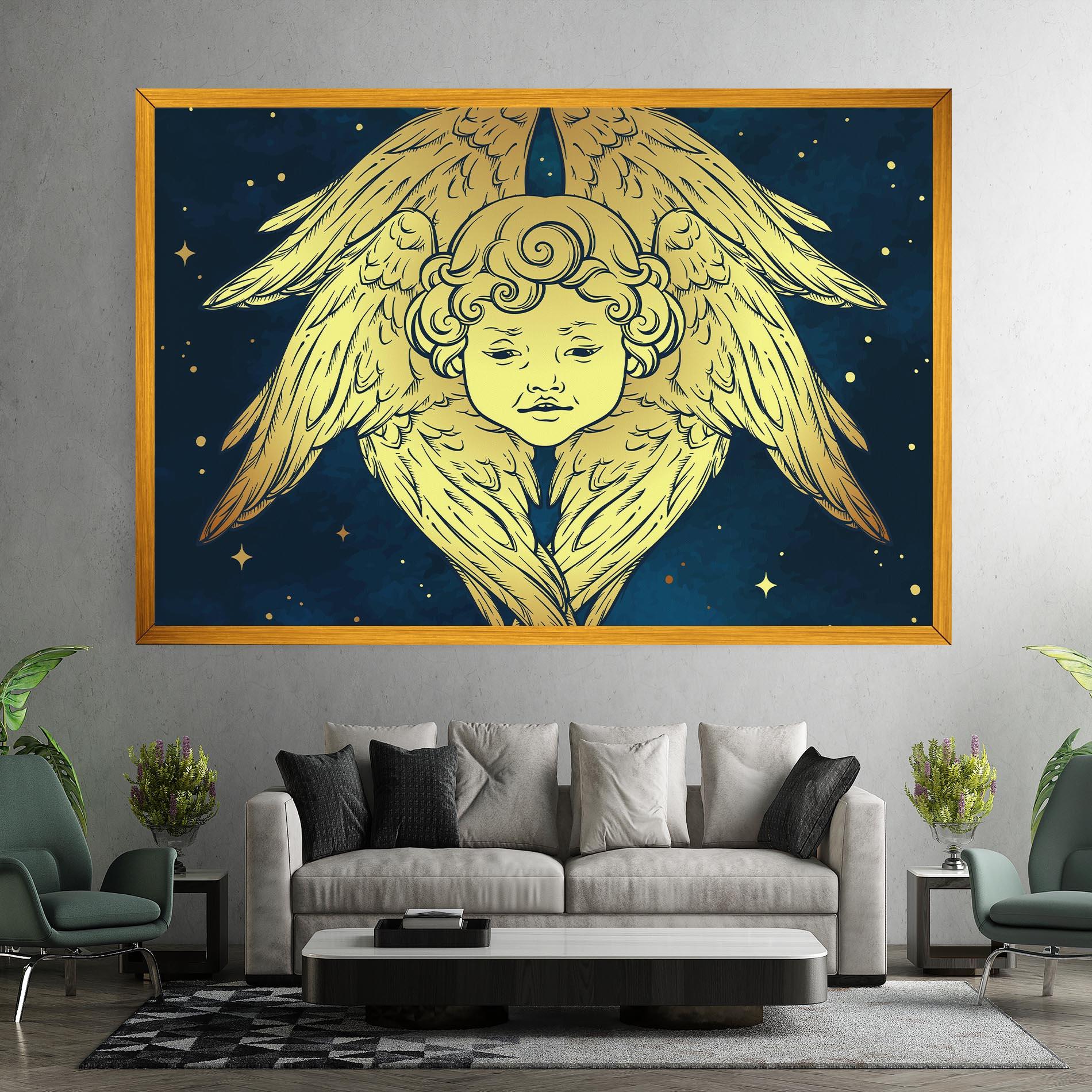 Tablou Canvas Gold Wings Angel mockup 7