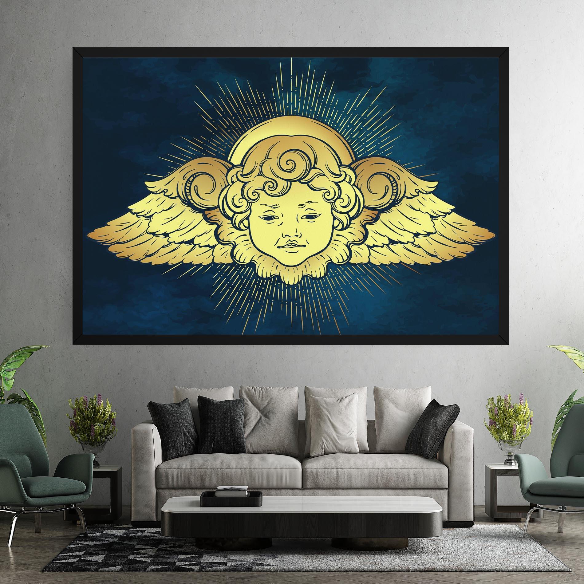 Tablou Canvas Angel Gold Head mockup 7