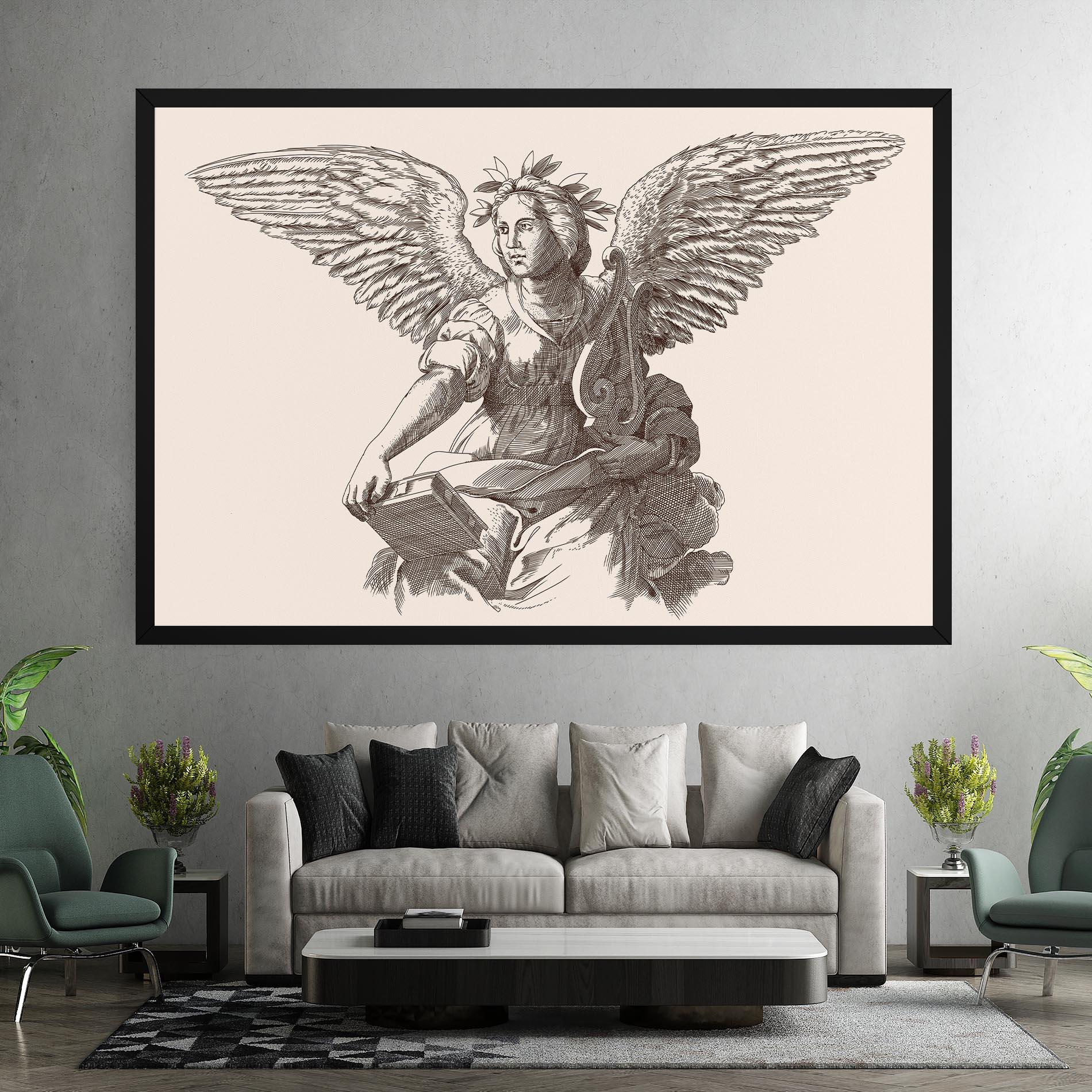 Tablou Canvas Brown Line Angel mockup 7