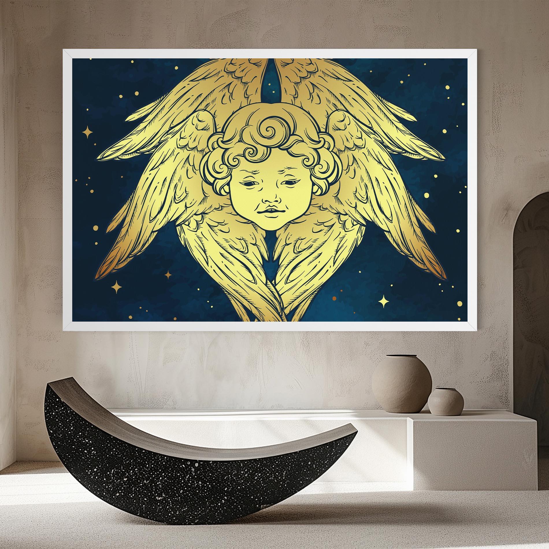 Tablou Canvas Gold Wings Angel mockup 8