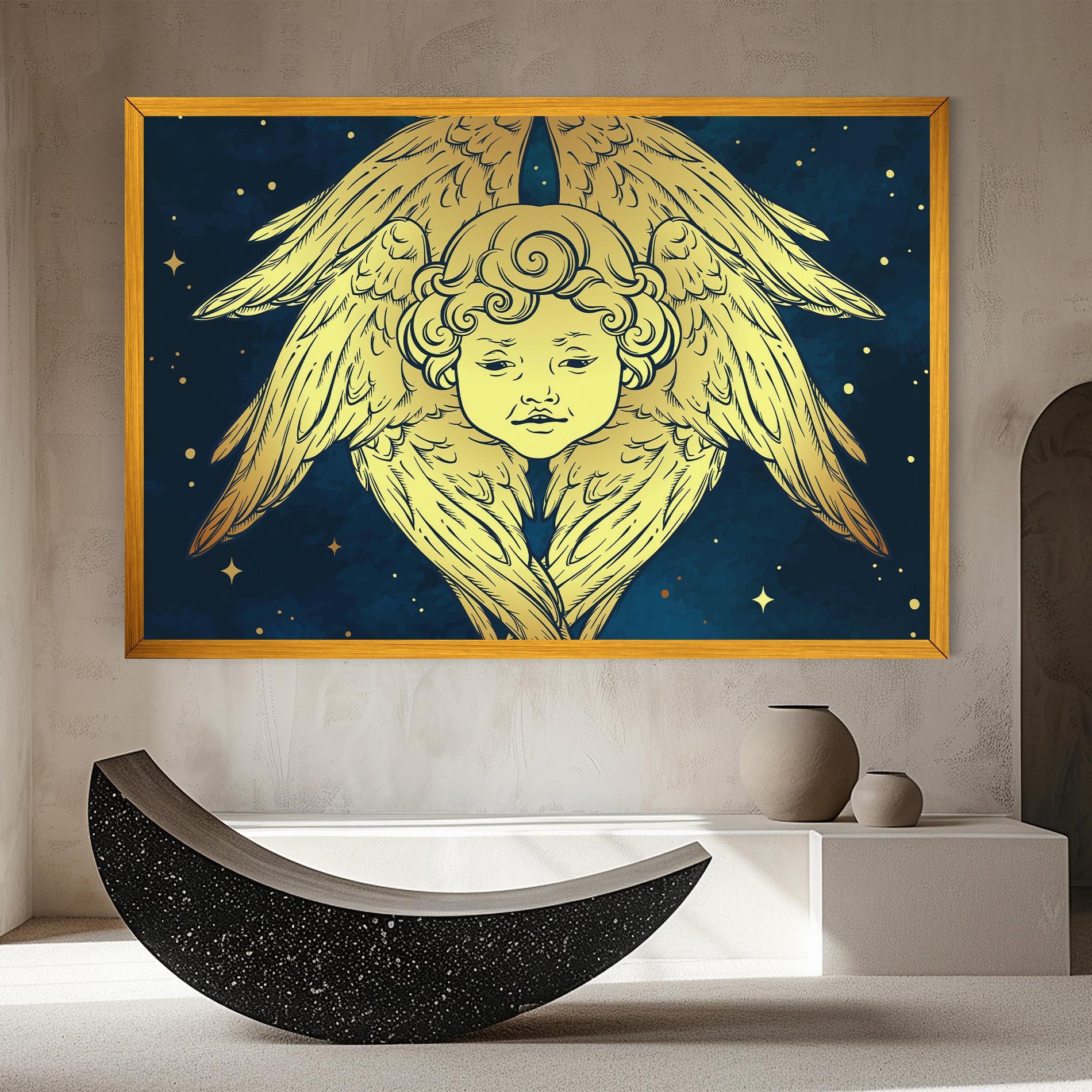 Tablou Canvas Gold Wings Angel mockup 8