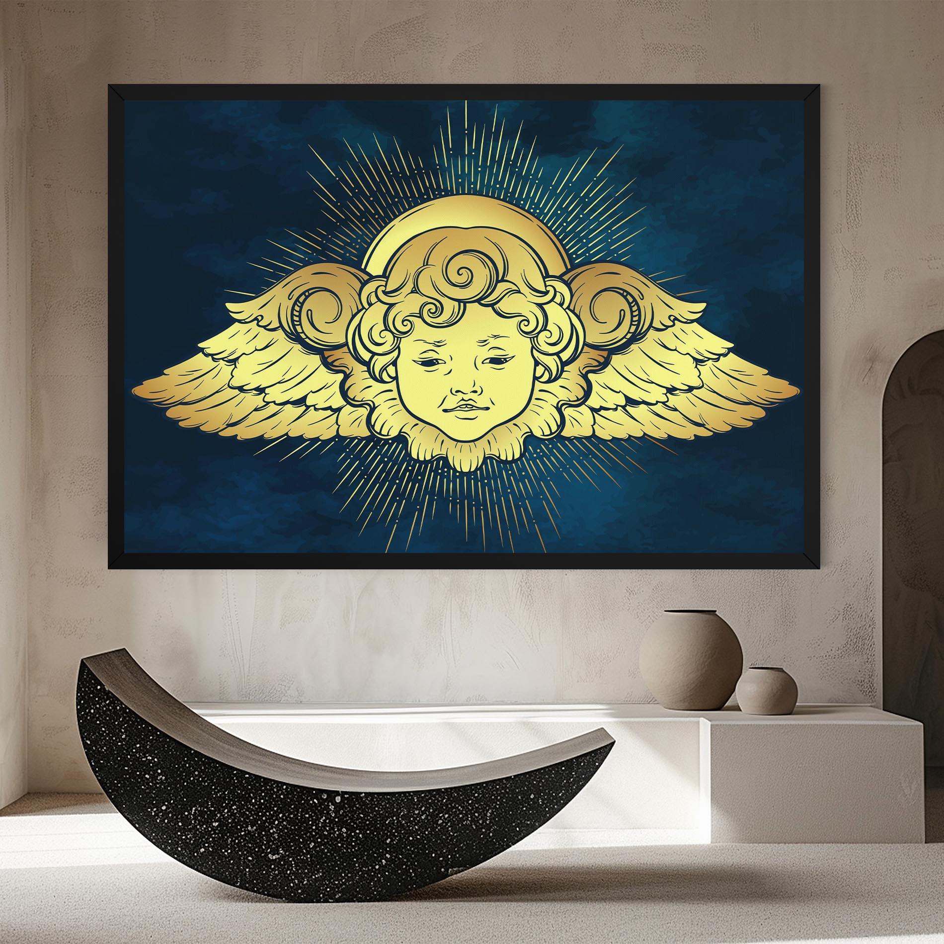 Tablou Canvas Angel Gold Head mockup 8