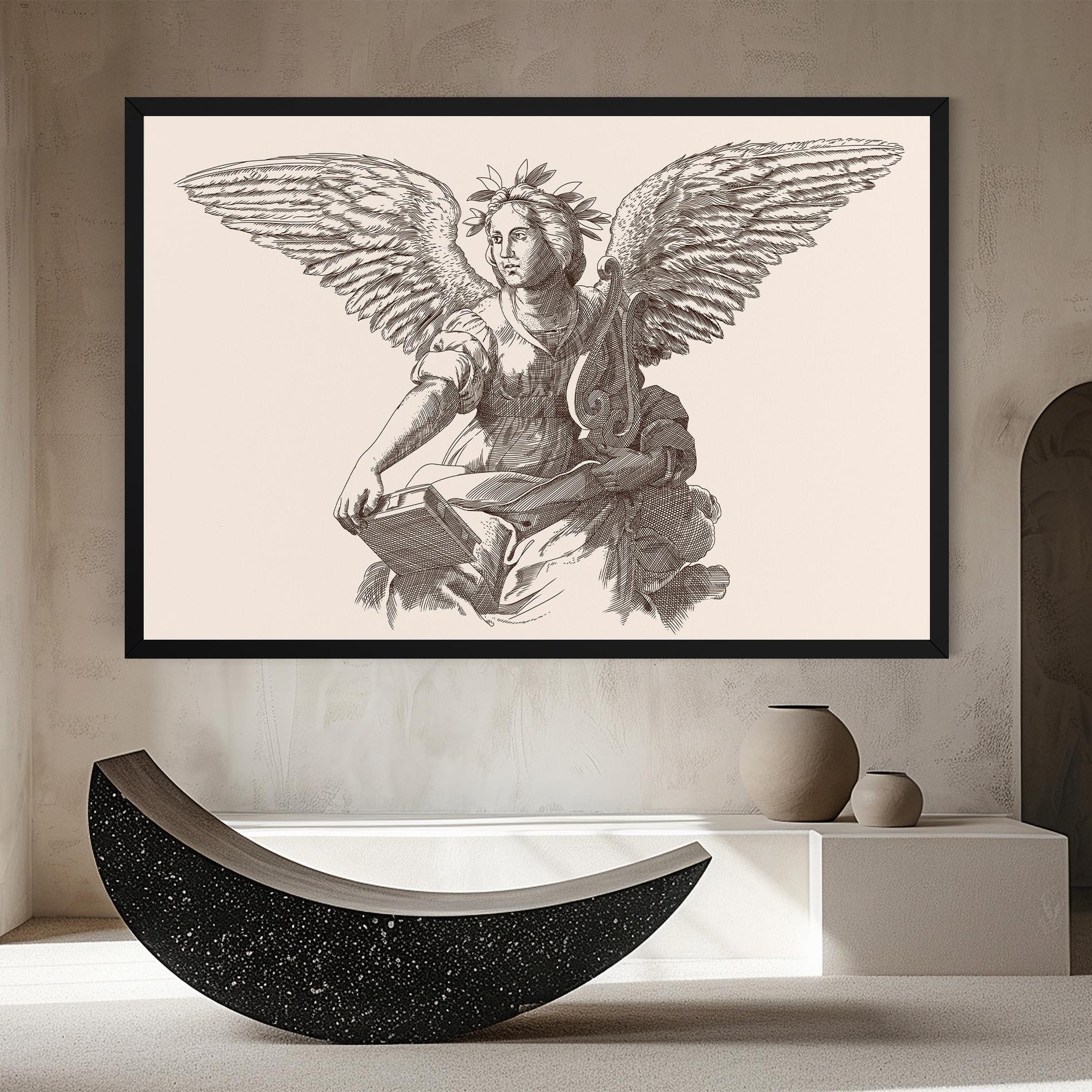 Tablou Canvas Brown Line Angel mockup 8