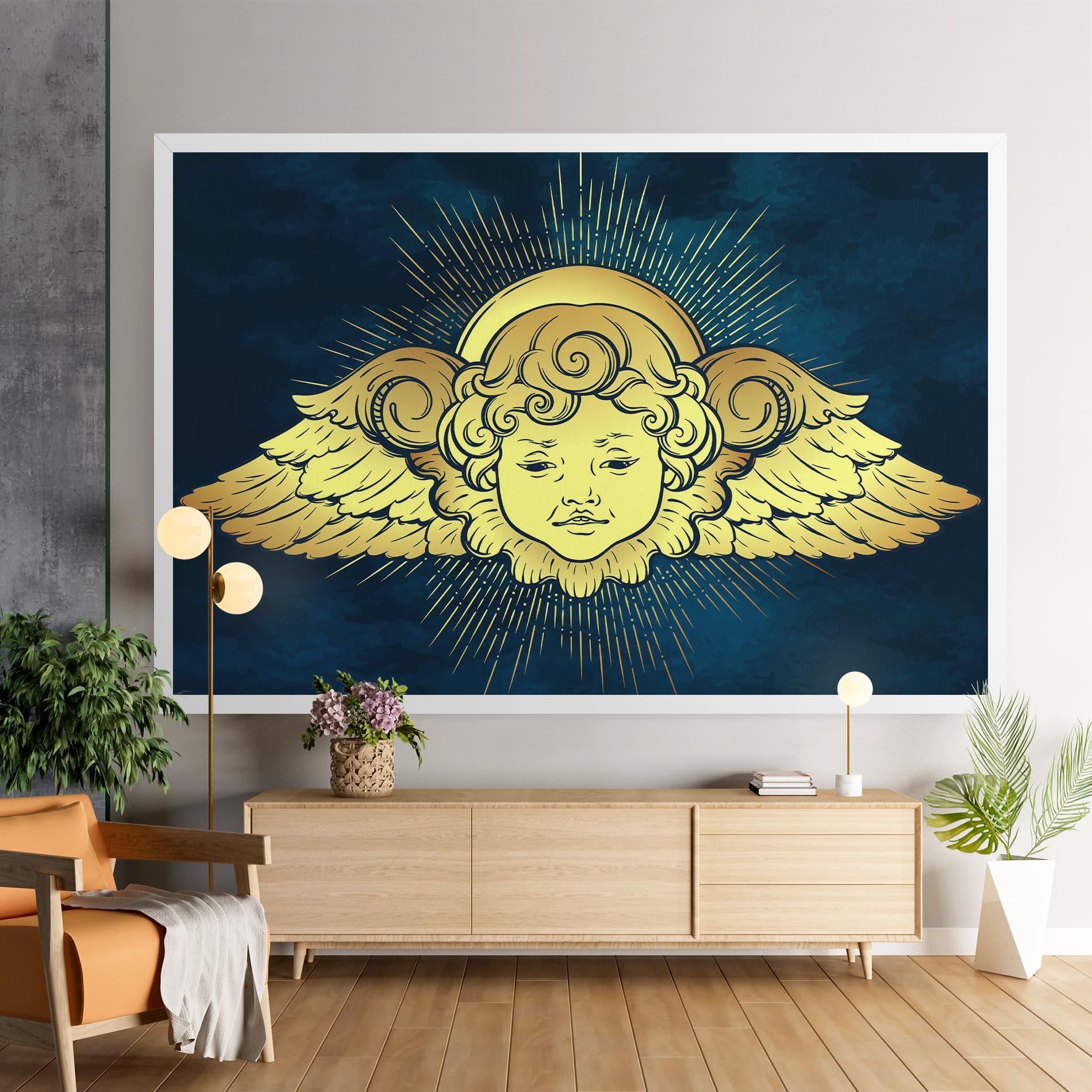 Tablou Canvas Angel Gold Head mockup 9