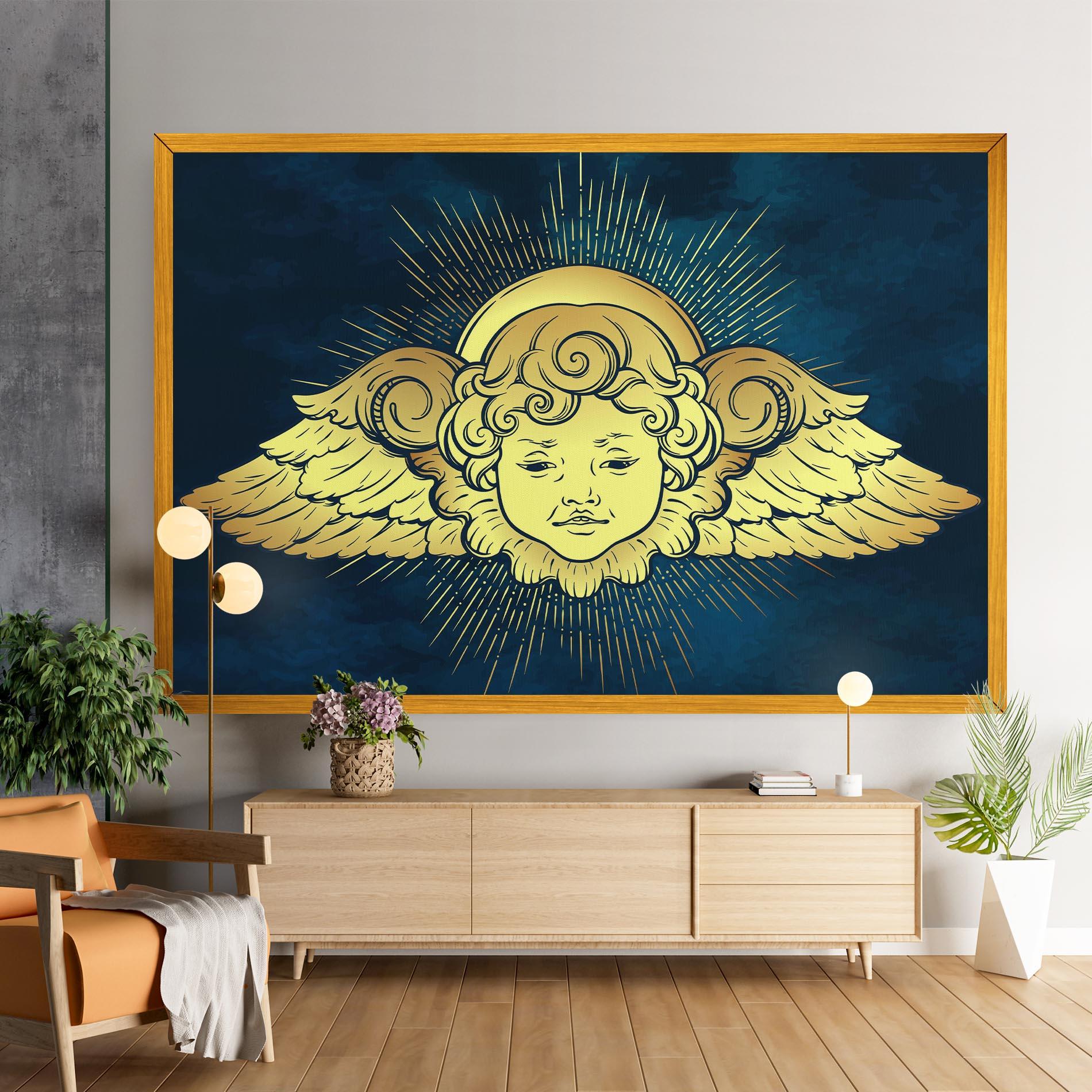 Tablou Canvas Angel Gold Head mockup 9