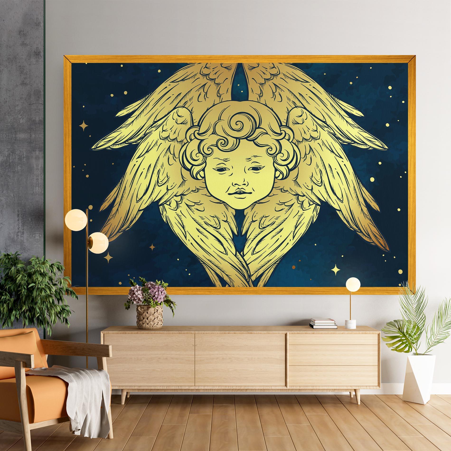 Tablou Canvas Gold Wings Angel mockup 9