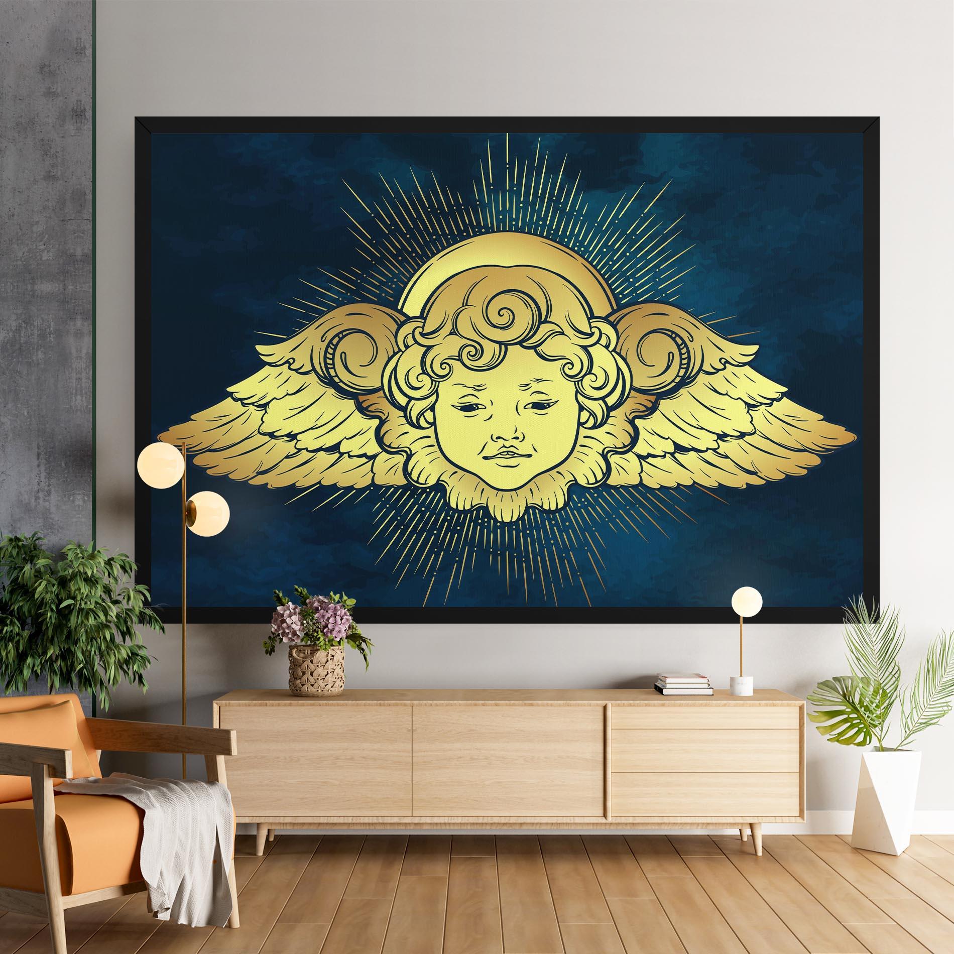 Tablou Canvas Angel Gold Head mockup 9