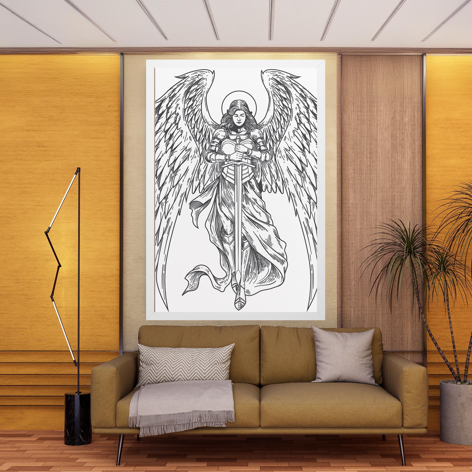 Tablou Canvas Grey Line Angel mockup 9