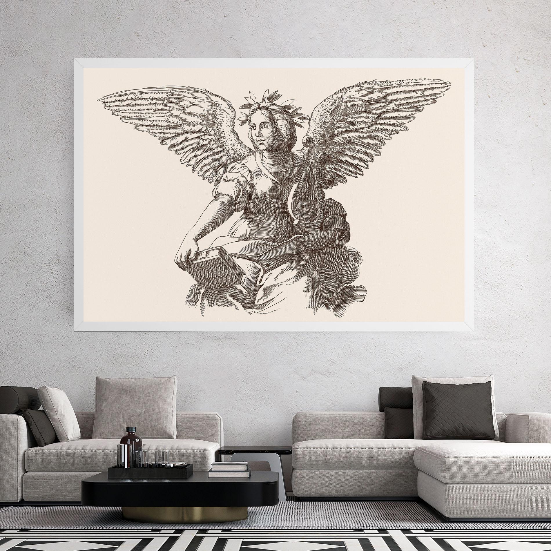 Tablou Canvas Brown Line Angel mockup 2