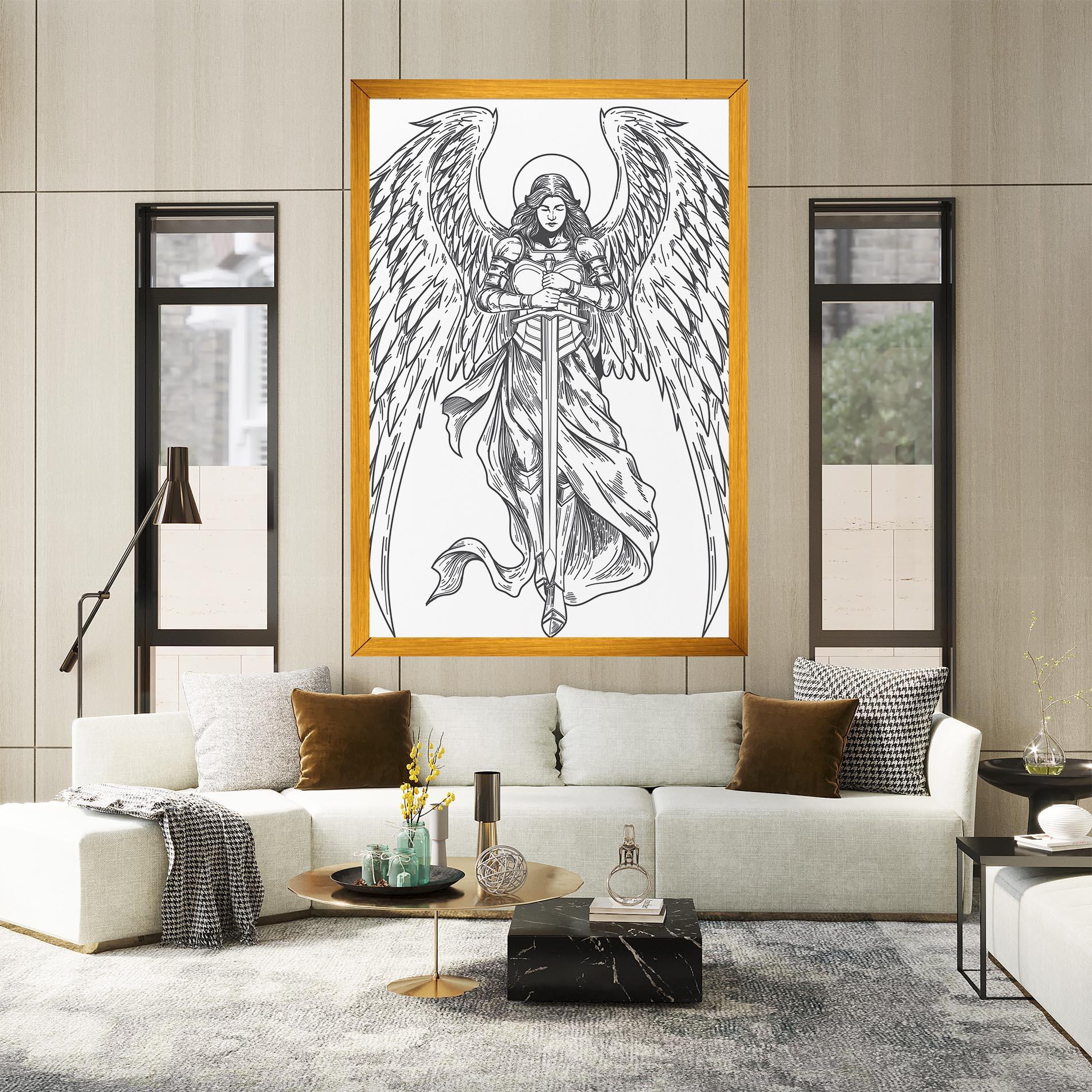 Tablou Canvas Grey Line Angel mockup 2