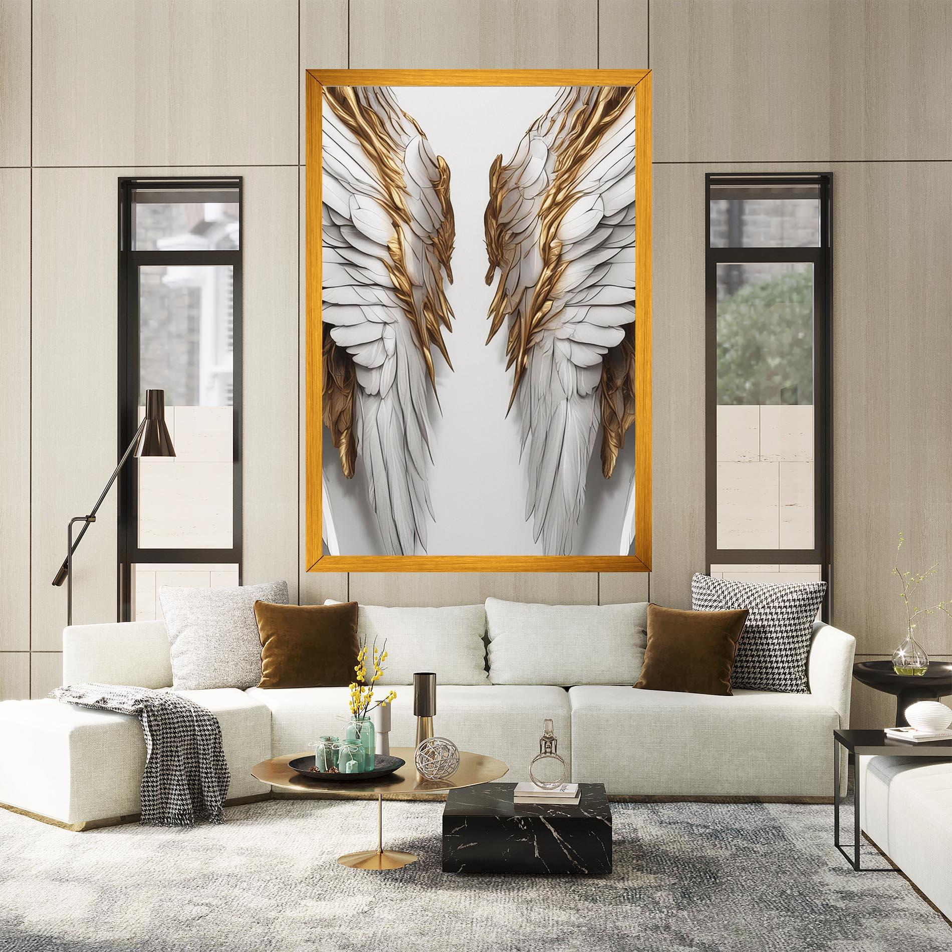 Tablou Canvas Realistic Gold Angel Wings mockup 2