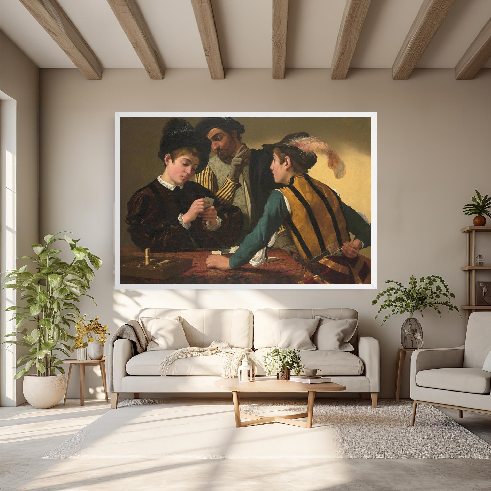 Tablou Canvas Caravaggio The Cardsharps mockup 6