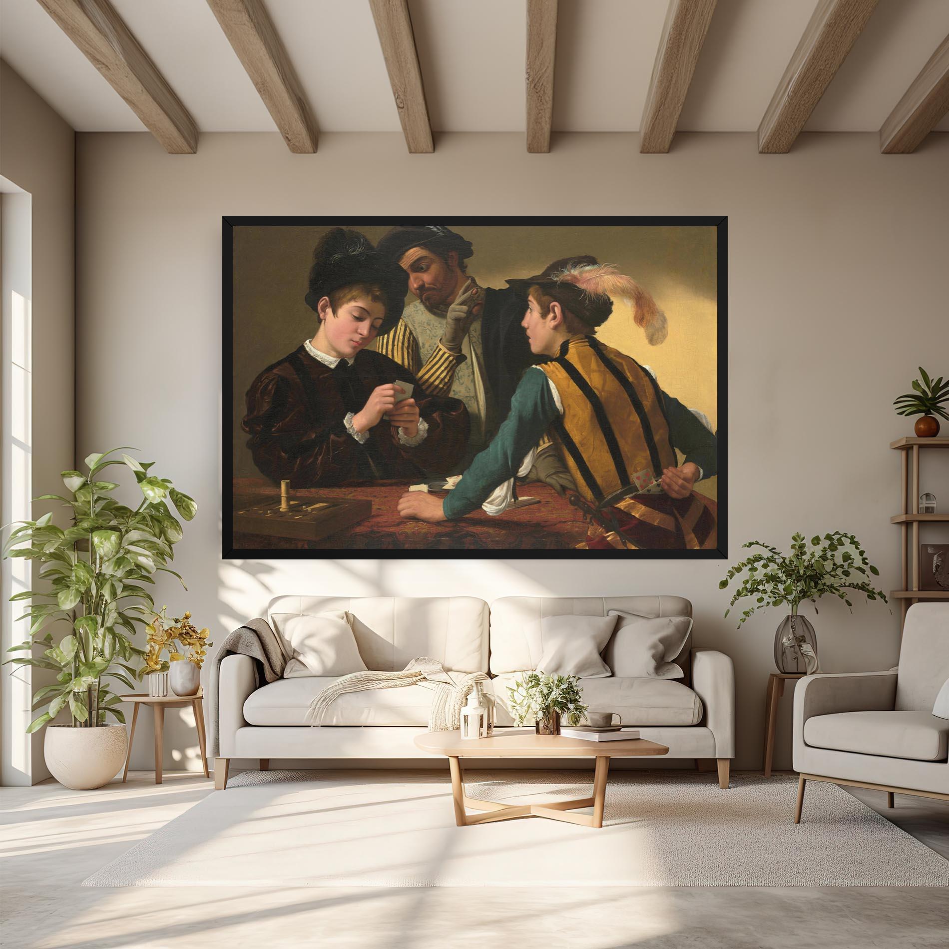Tablou Canvas Caravaggio The Cardsharps mockup 6
