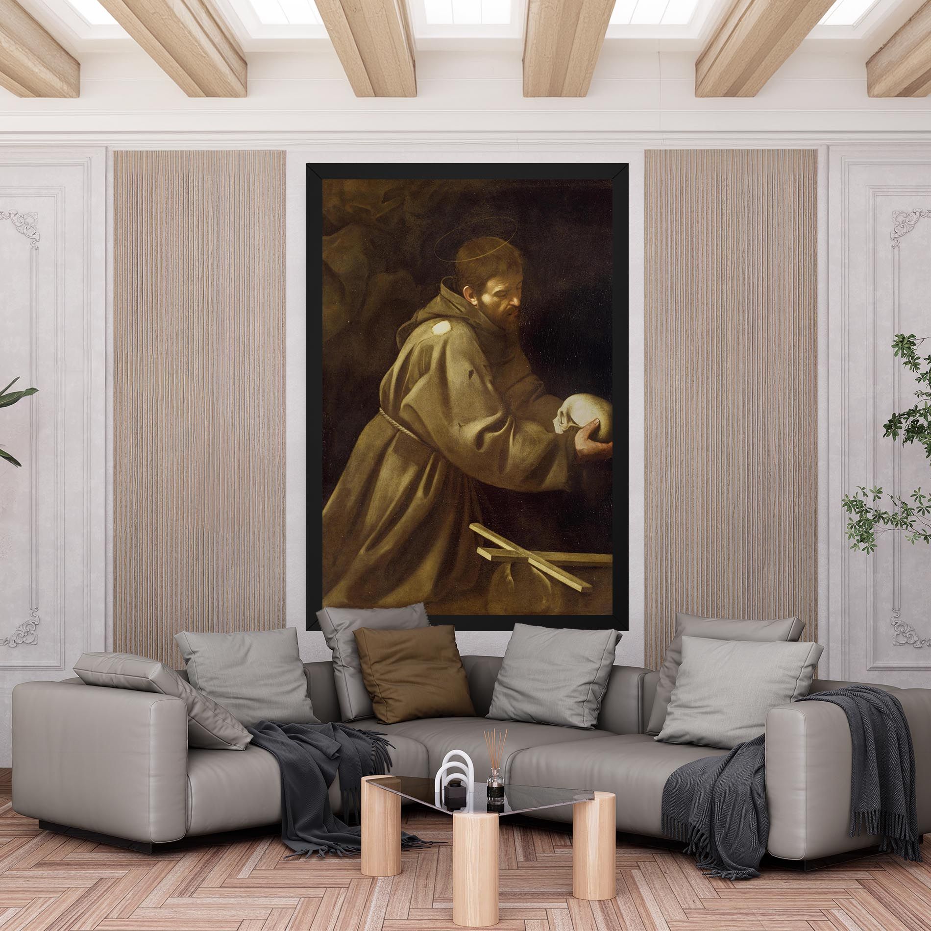 Caravaggio Francis Prayer mockup 6