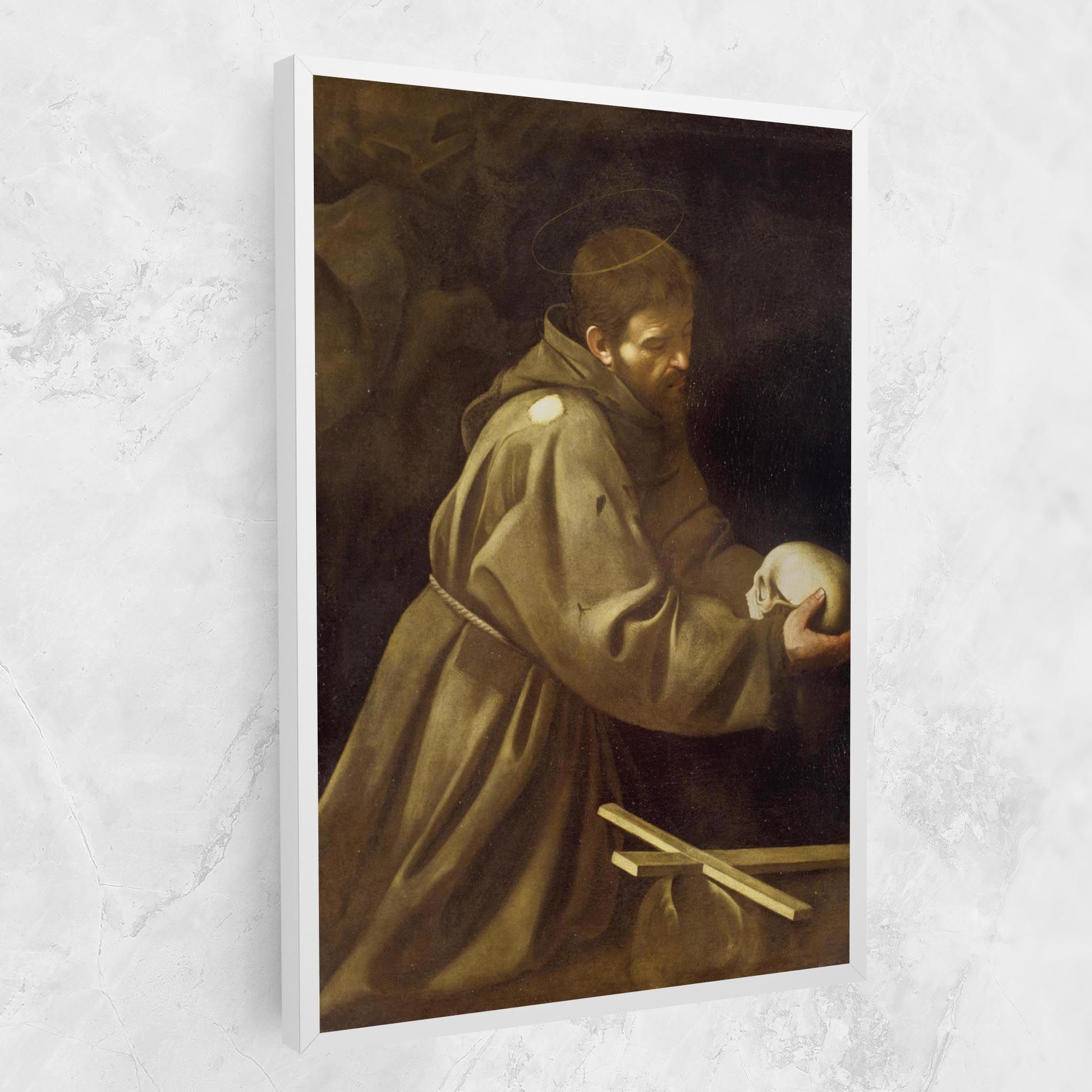 Caravaggio Francis Prayer mockup 1